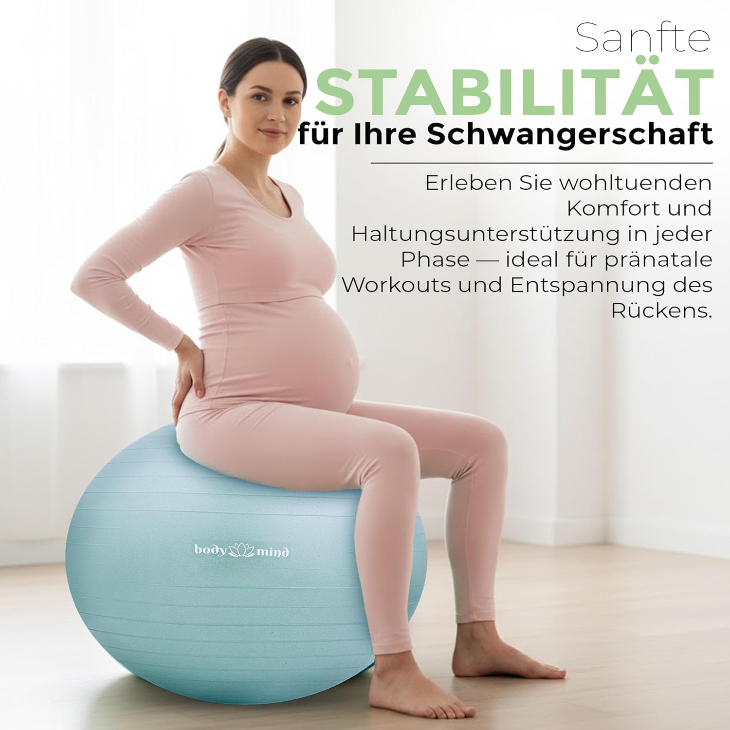 Body & Mind Gymnastikball mit Pumpe - Anti-Burst Pilates & Sitzball