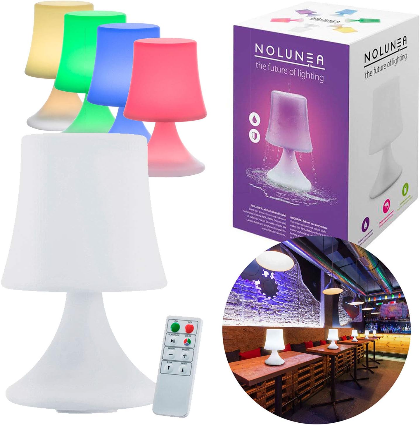 LED Outdoor Lampe mit Akku - Wasserfeste Tisch- & Hängeleuchte