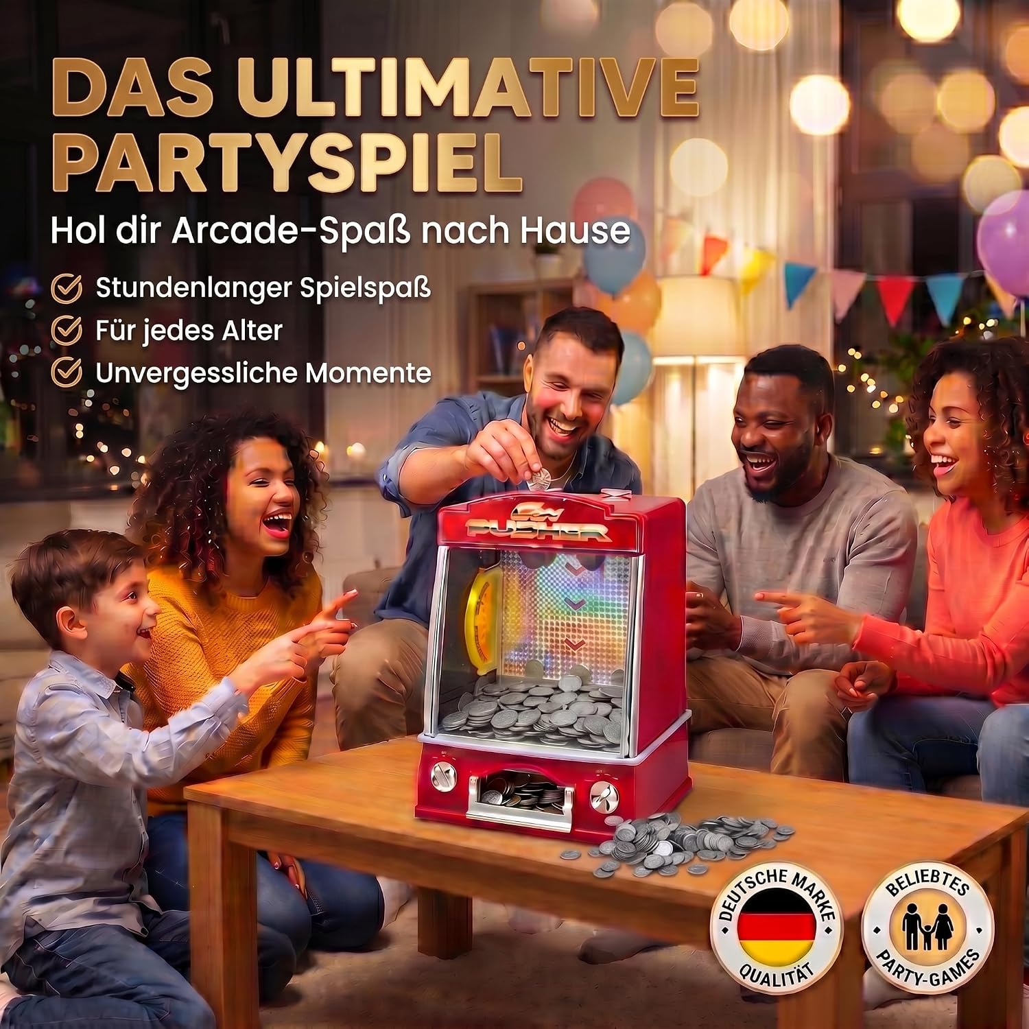 Mini Münzschieber - Elektrischer Coin Pusher Spielautomat