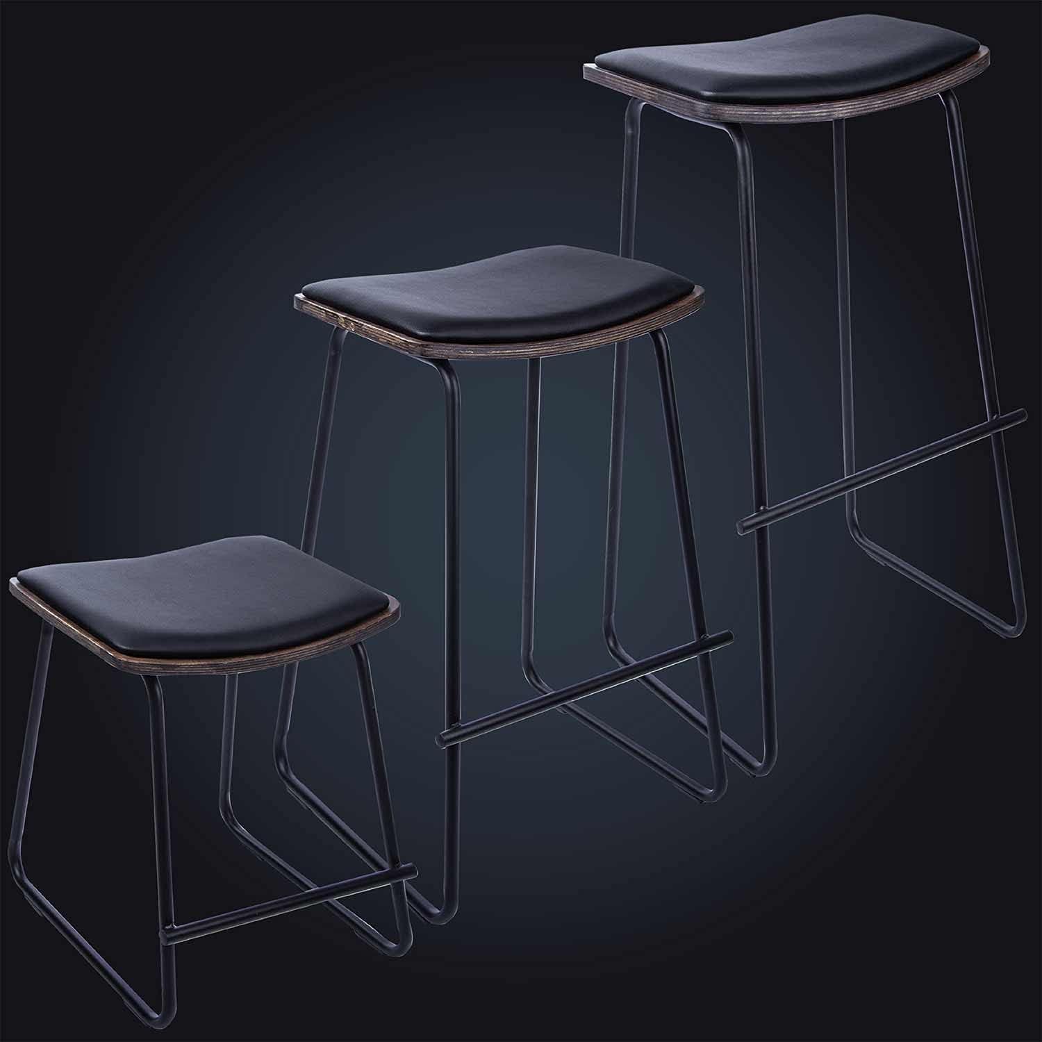 #LAZE Barhocker Metall & Kunstleder – Moderner Barstuhl 77 cm