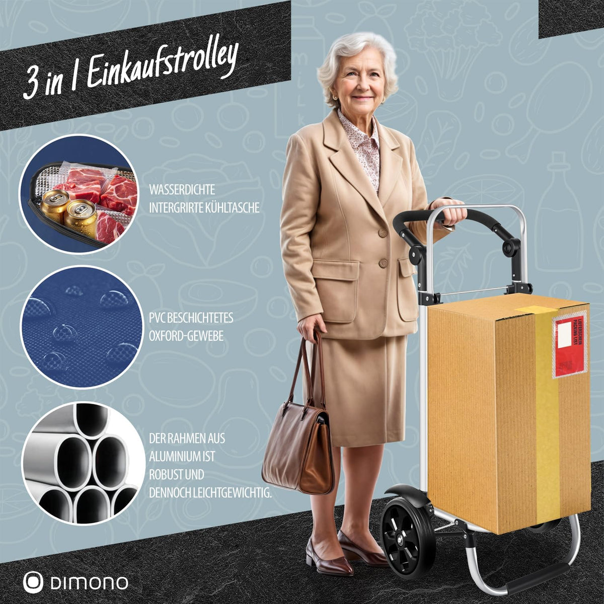 Dimono Einkaufstrolley – Blau #Farbe_Blau