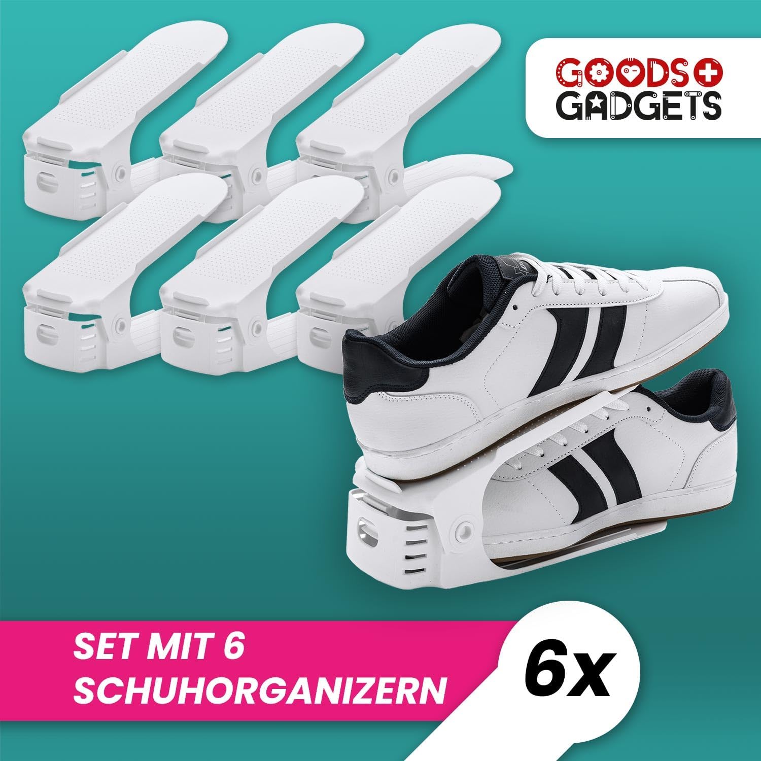 2er Set Schuhstapler - Platzsparende Schuhorganizer für den Schrank