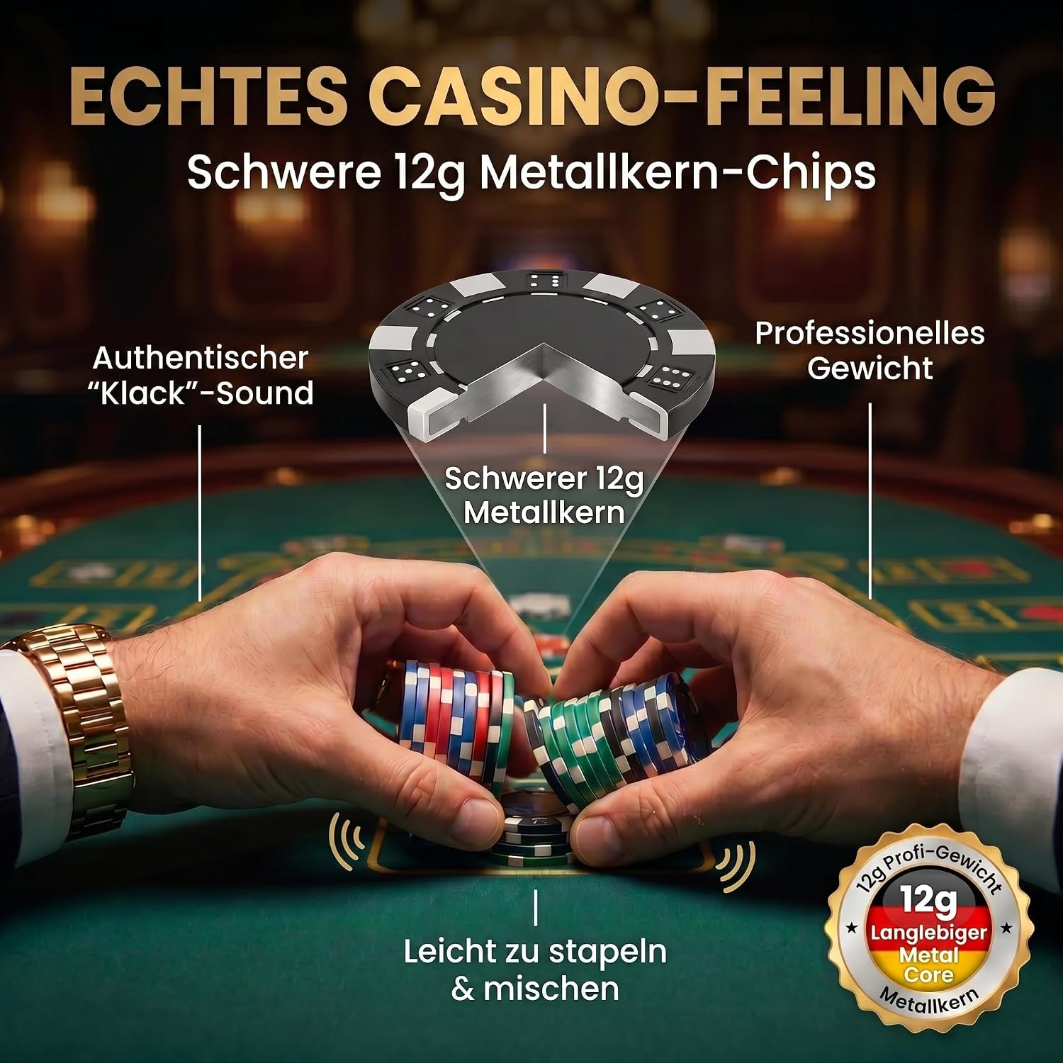Profi Pokerset mit 500 Chips & Alu-Koffer – Casino-Feeling für Zuhause