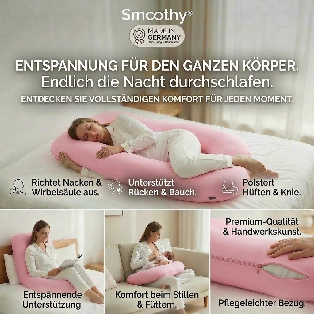 U-Form Schwangerschaftskissen & Seitenschläferkissen Stillkissen