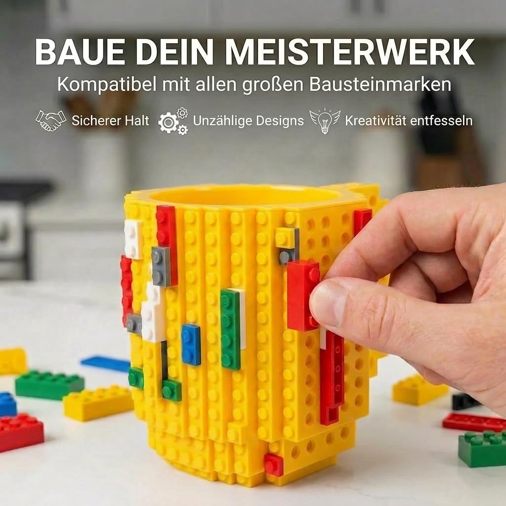 Brick Mug - Bausteine-Kaffeetasse 350ml - Kompatibler DIY Becher