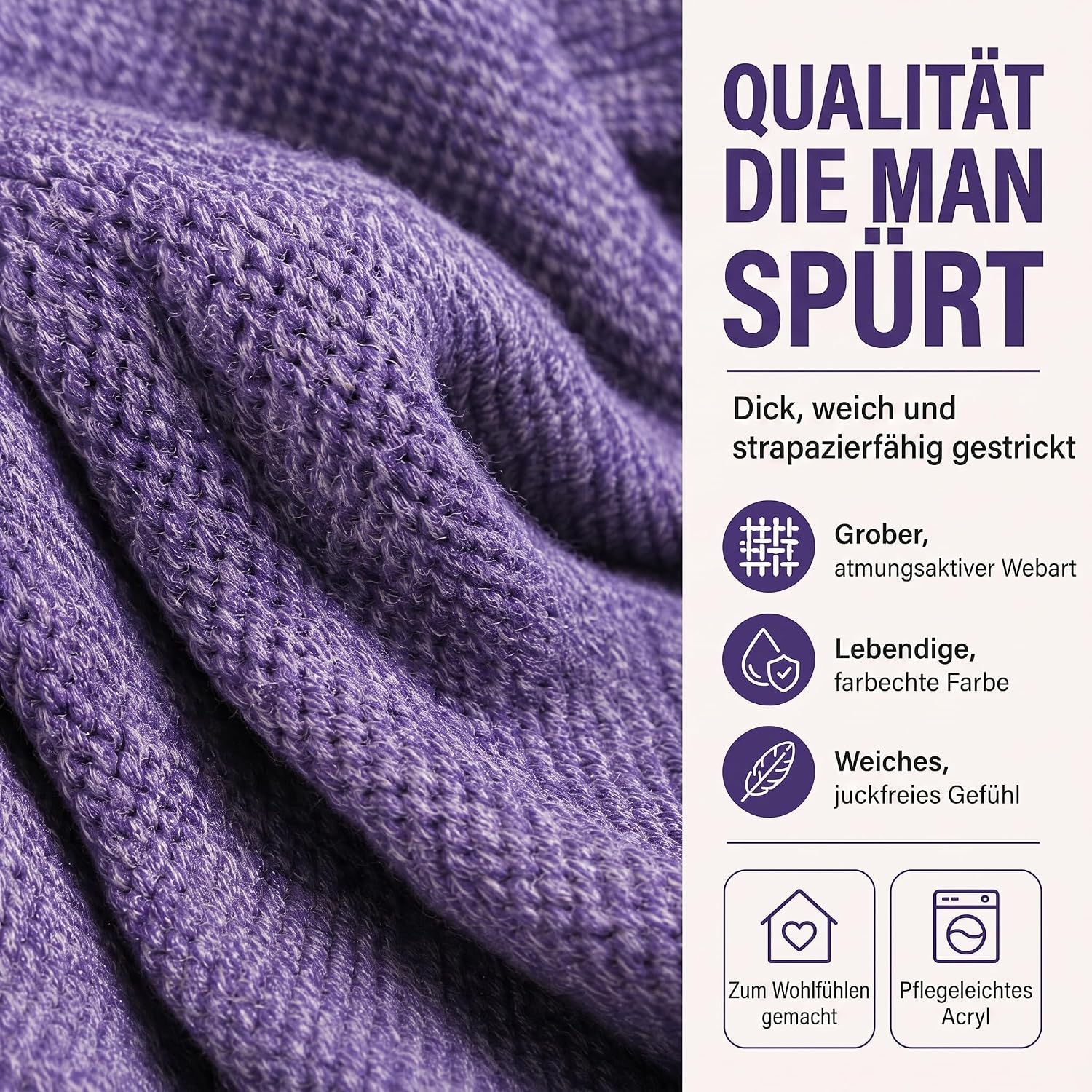 Feluna Meerjungfrau Kuscheldecke – 180x85 cm – Weiche Strickdecke