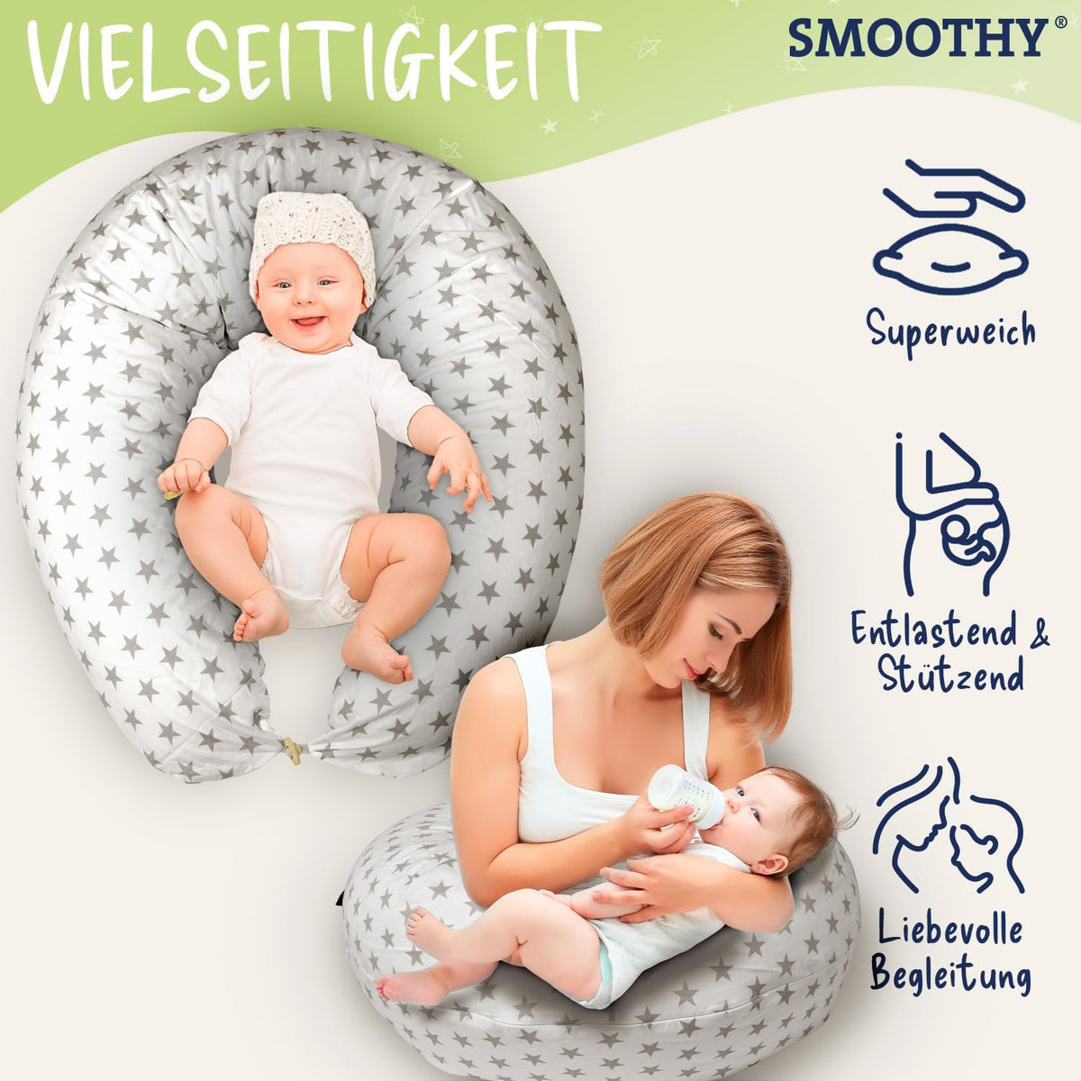 XXL Stillkissen & Schwangerschaftskissen für Seitenschläfer #Farbe_Beige