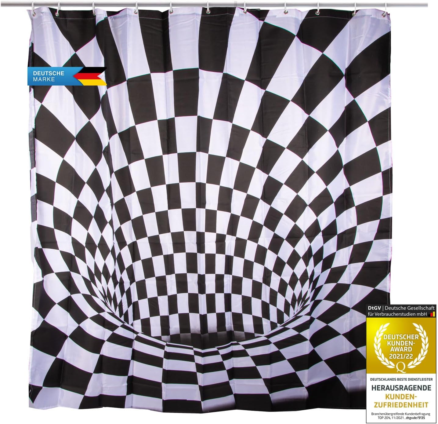 3D-Illusion Duschvorhang 180x200 cm – Wasserabweisend & Waschbar