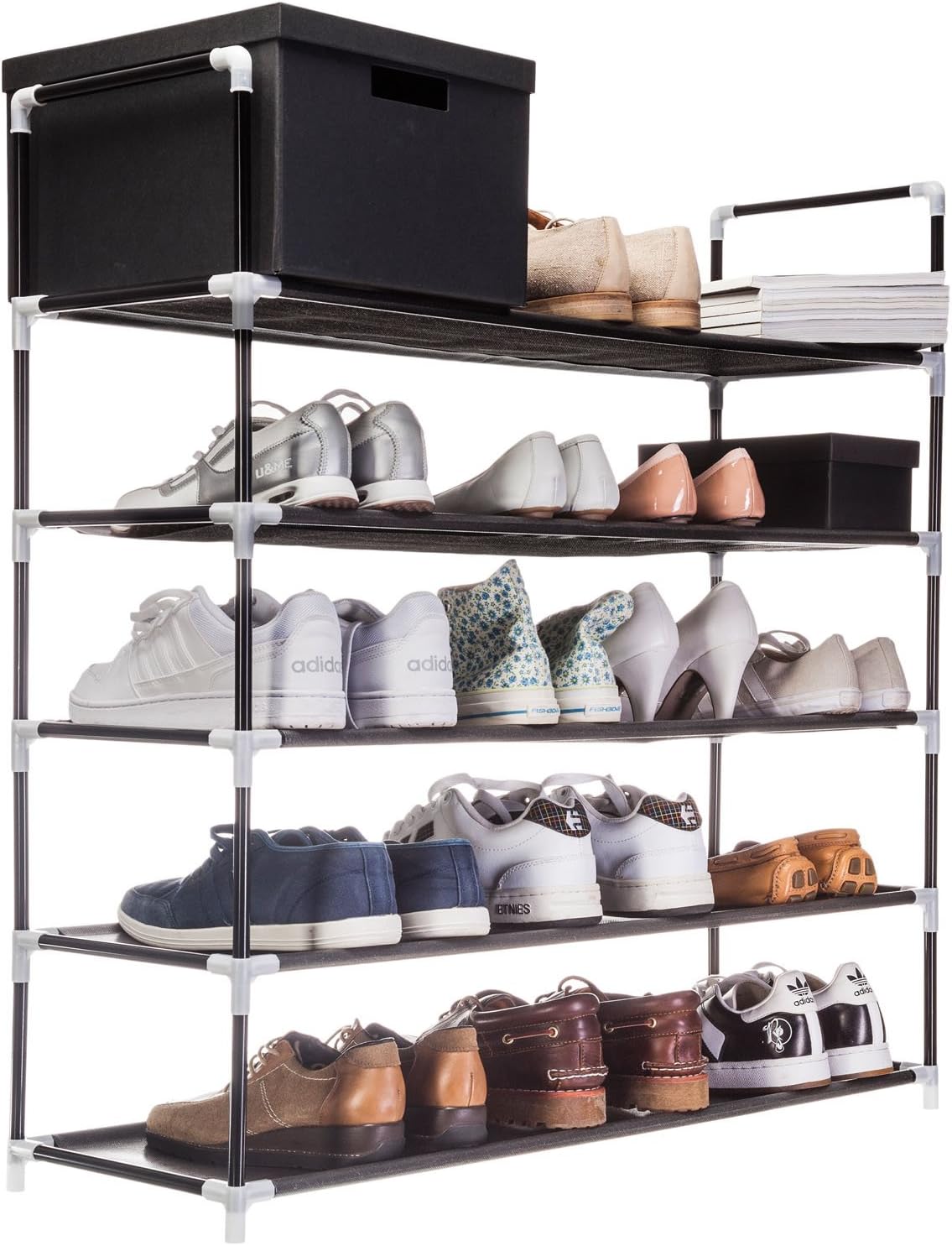 XXL Schuhregal Schwarz für 25 Paar Schuhe – Platzsparende Ablage