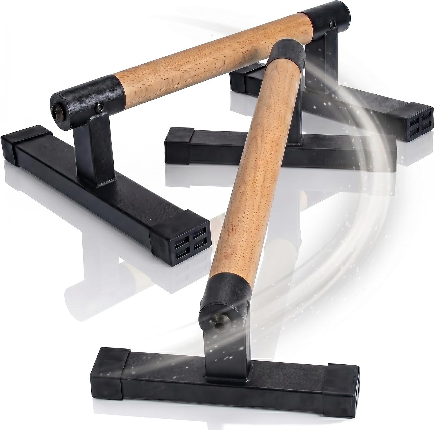 Parallettes Liegestützgriffe - Ergonomische Holzgriffe für Calisthenics