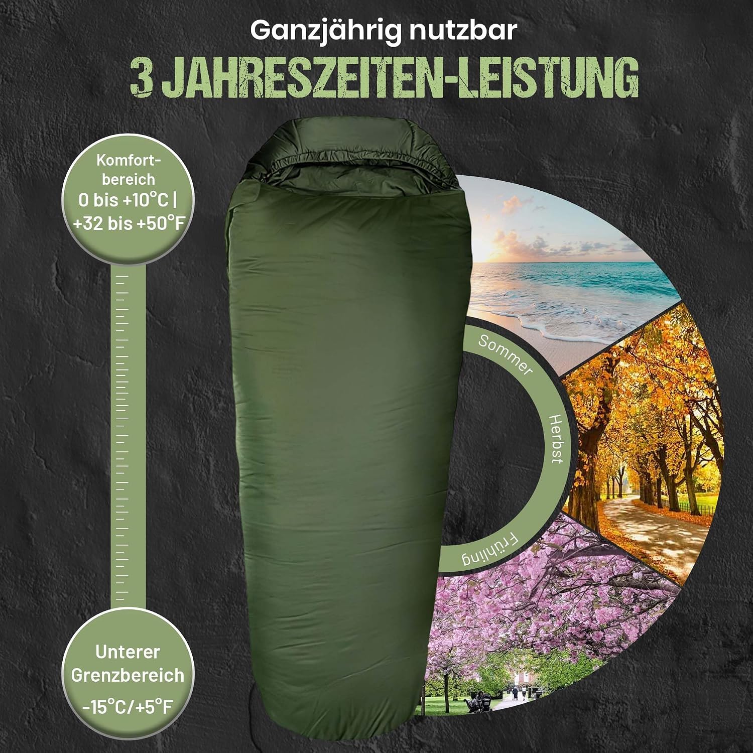 Mumienschlafsack bis -13°C