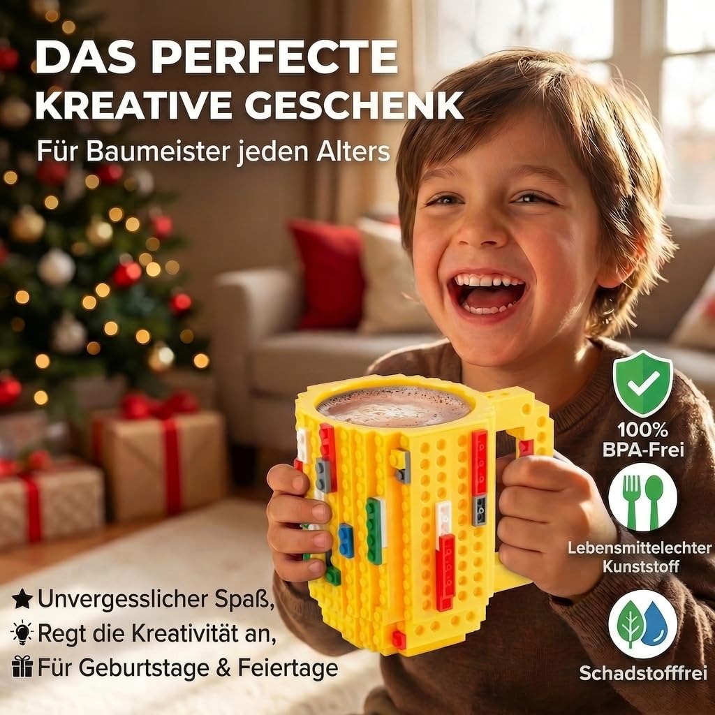 Brick Mug - Bausteine-Kaffeetasse 350ml - Kompatibler DIY Becher
