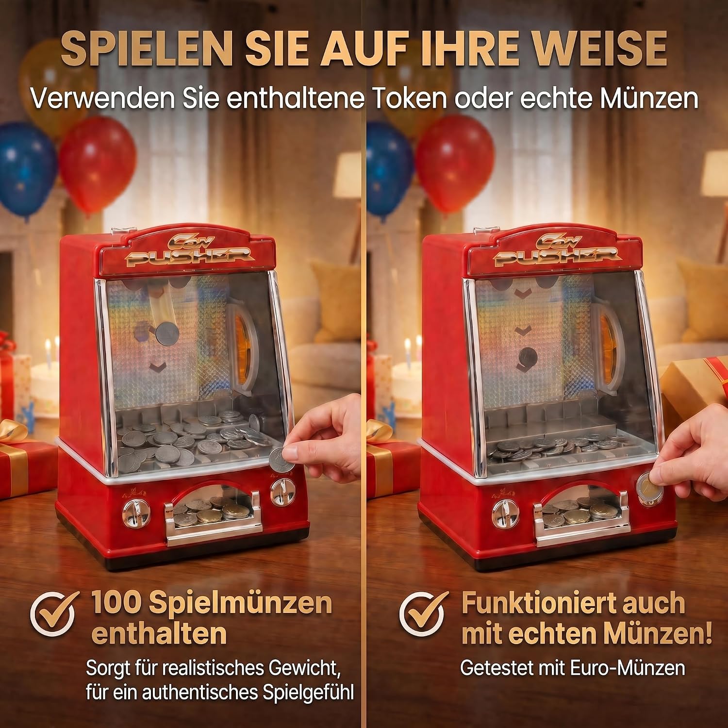 Mini Münzschieber - Elektrischer Coin Pusher Spielautomat
