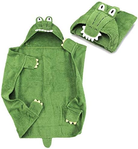 Krokodil Kapuzenhandtuch Baby - 100% Baumwolle Öko-Tex 76x76cm