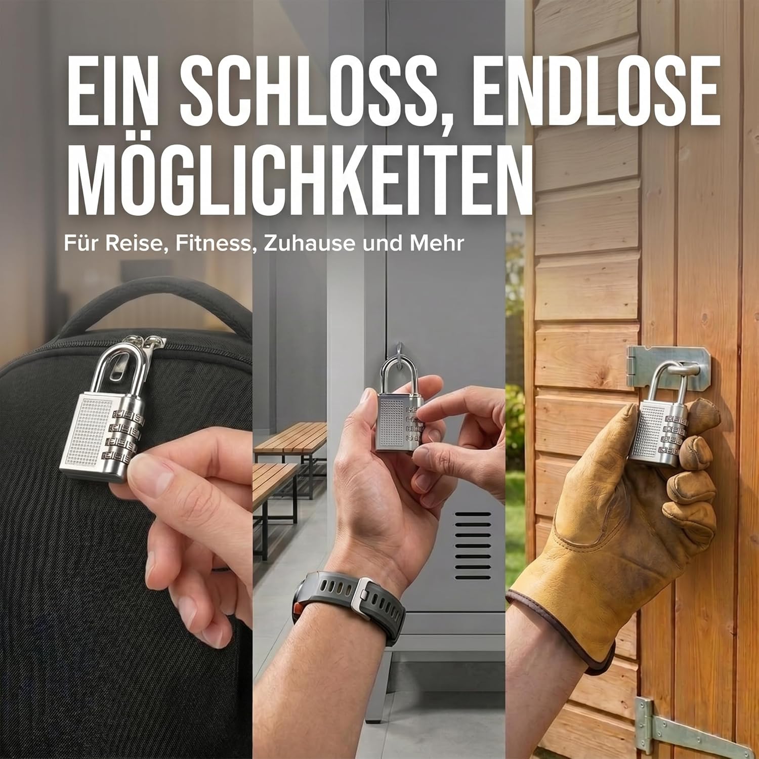 Zahlenschloss Vorhängeschloss mit 4-stelligem Code - Robust & Sicher