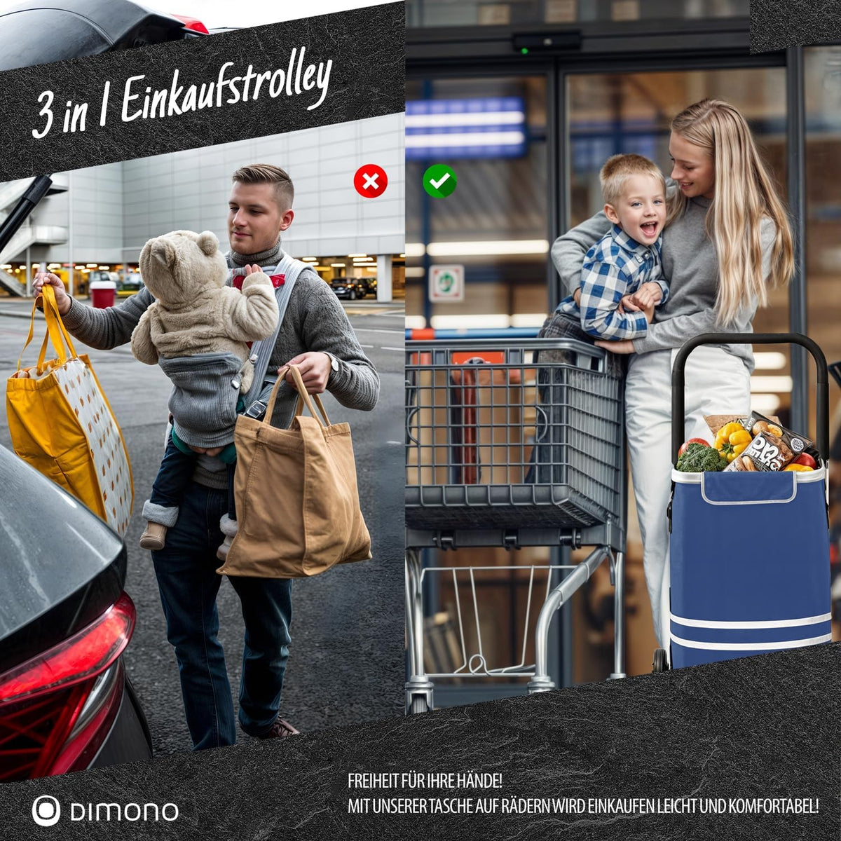 Dimono Einkaufstrolley – Blau #Farbe_Blau