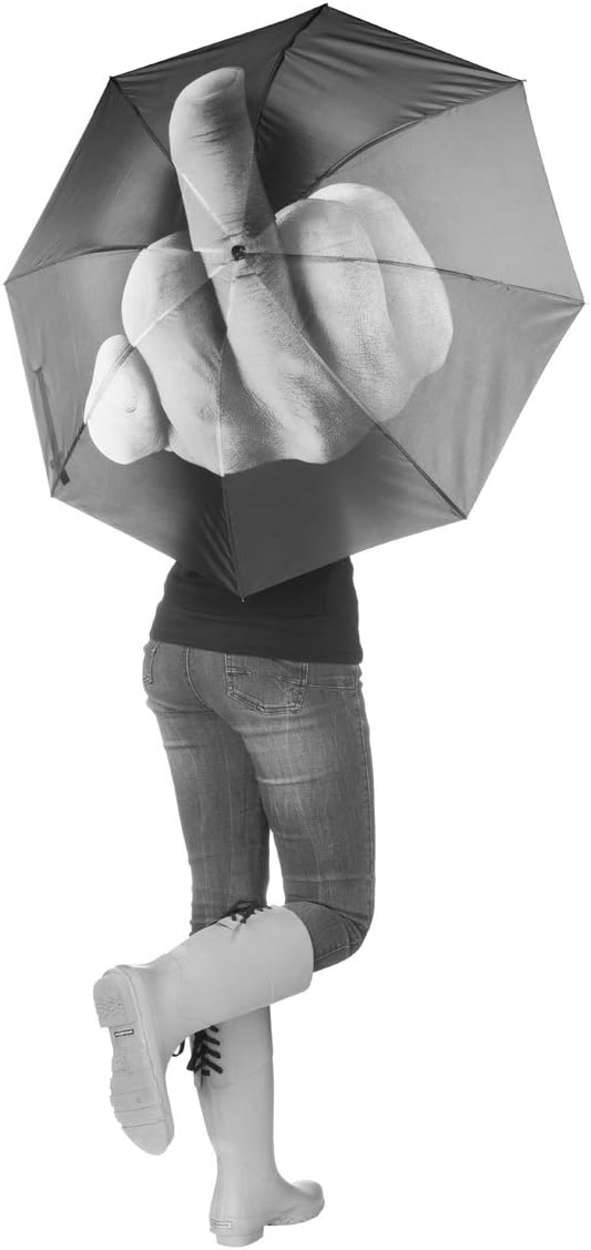 Mittelfinger Regenschirm - Sturmfester Taschenschirm mit Automatik
