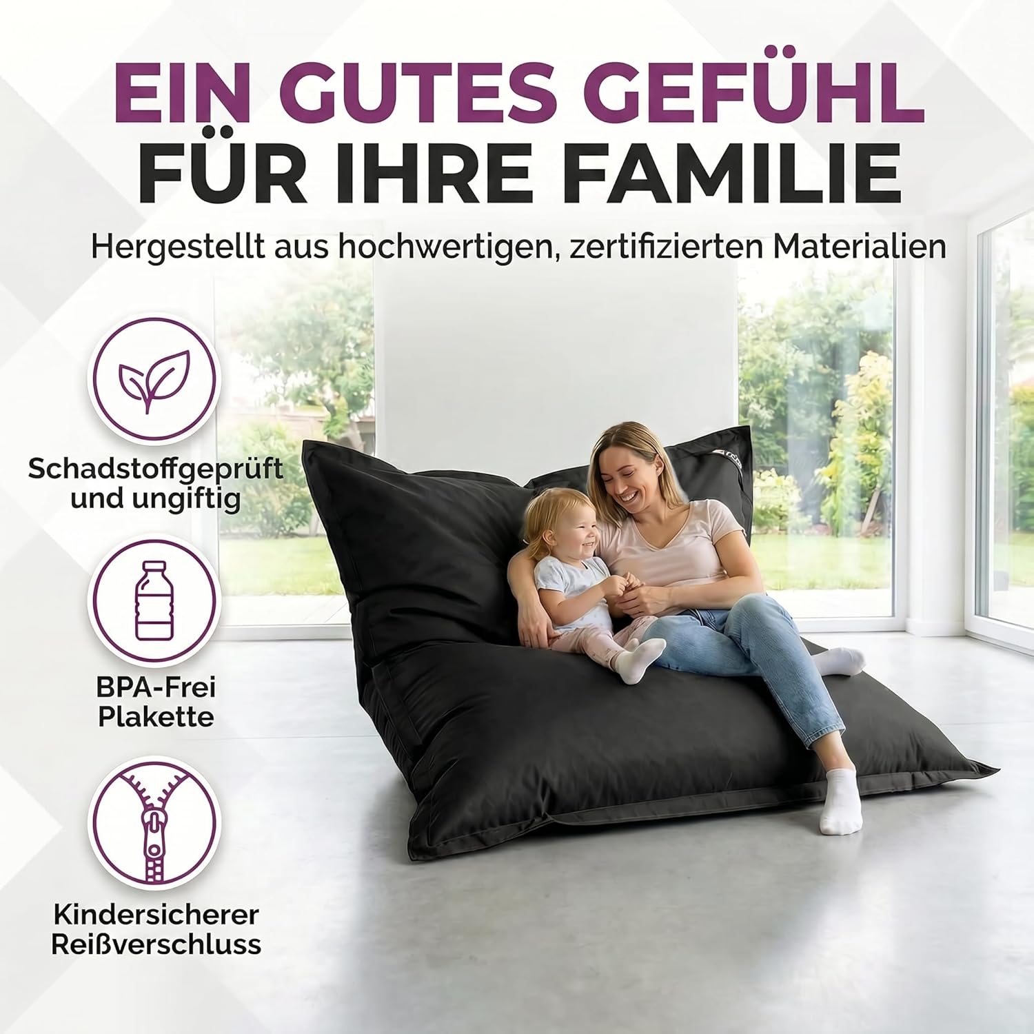 LazyBag Outdoor Sitzsack Junior – Wasserfestes Sitzkissen für Kinder