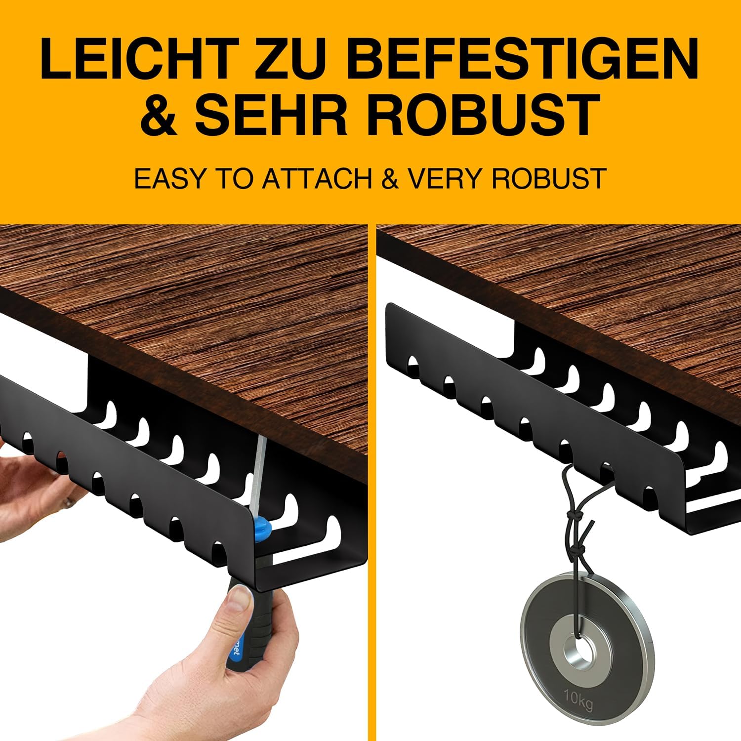 Kabelkanal Schreibtisch 2er Set - Kabelmanagement Ordnungssystem