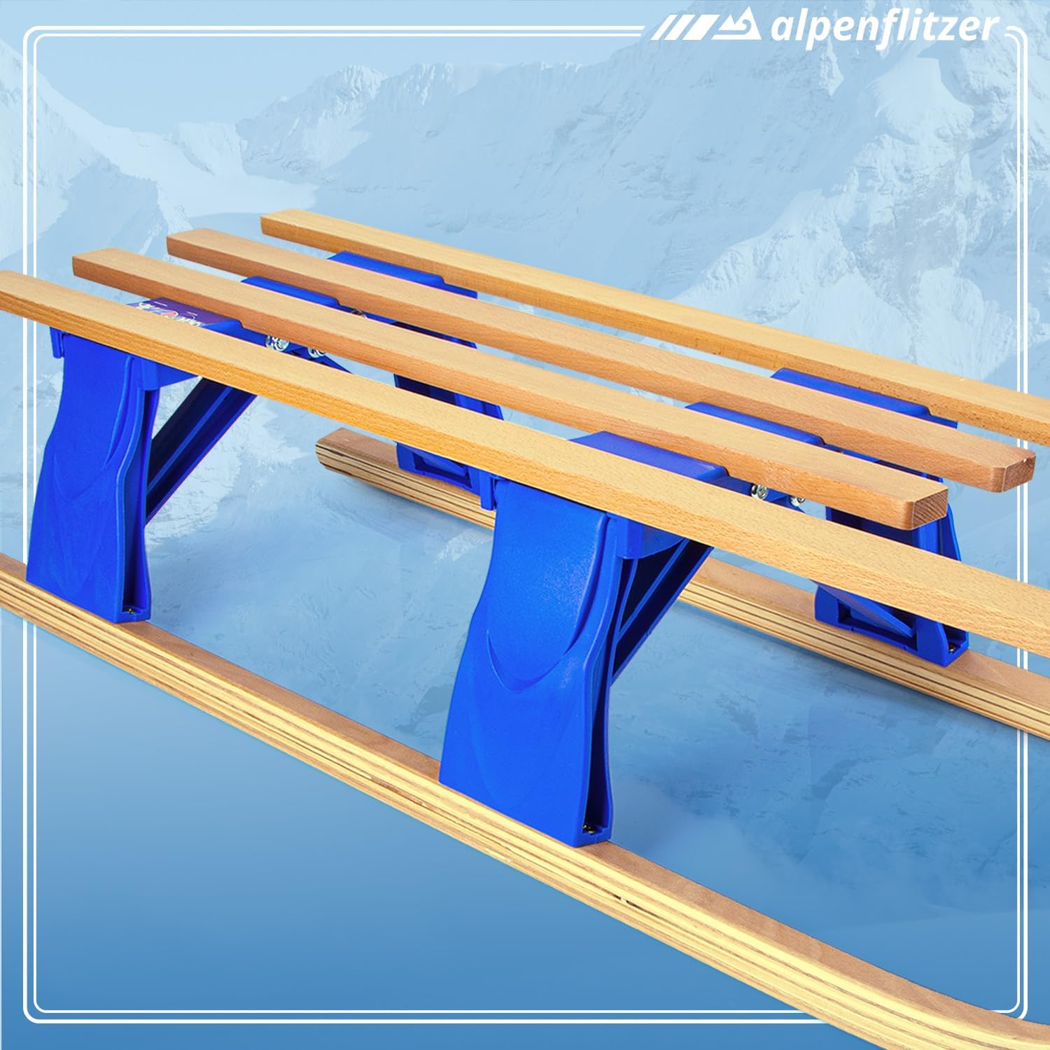 Klappbarer Holzschlitten 110 cm - Robuster Davoser Rodel