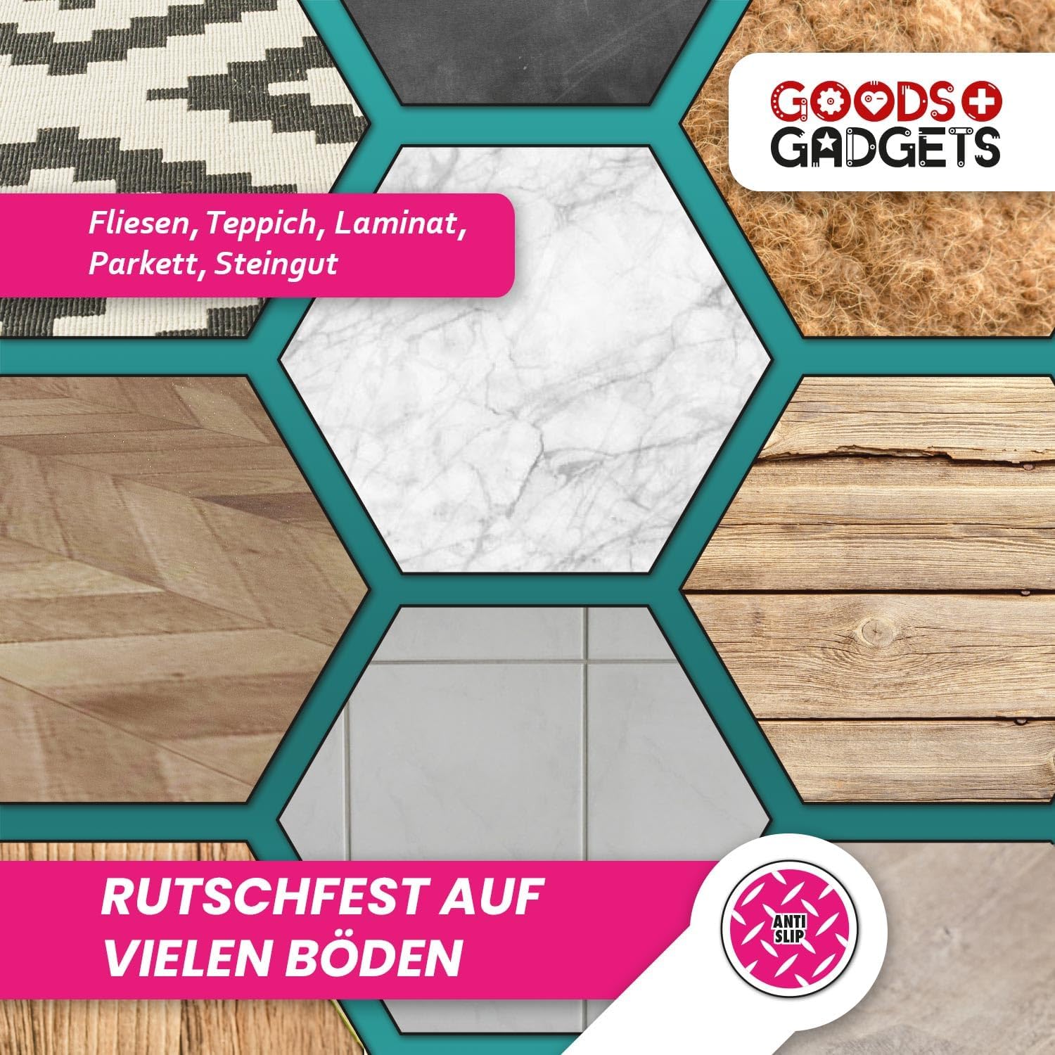 Edler Edelstahl Türstopper - Schwerer Boden-Türpuffer mit Gummiring