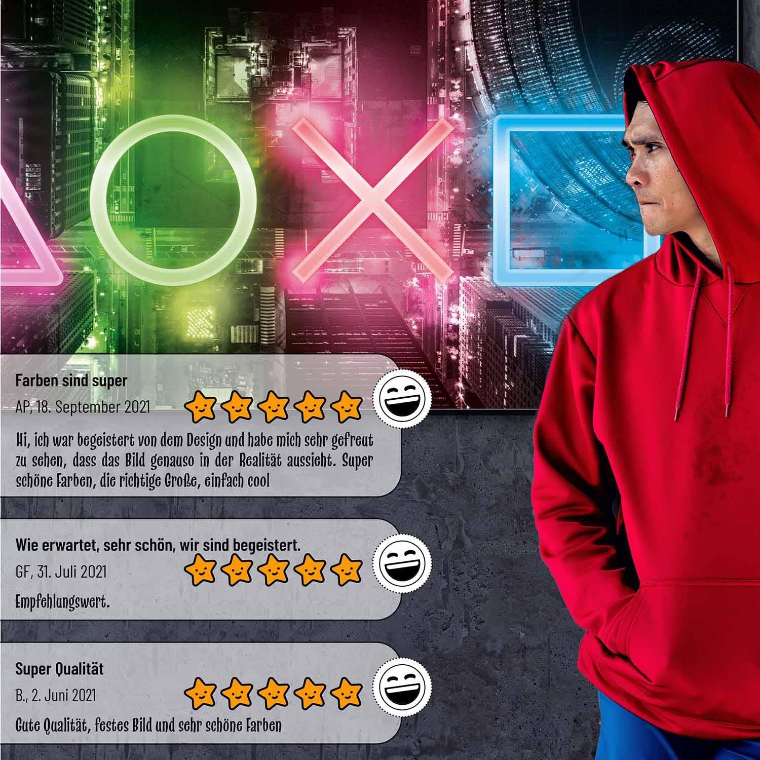 Gamer Poster XXL 100x45cm - Modernes Wandbild für Gaming-Zimmer