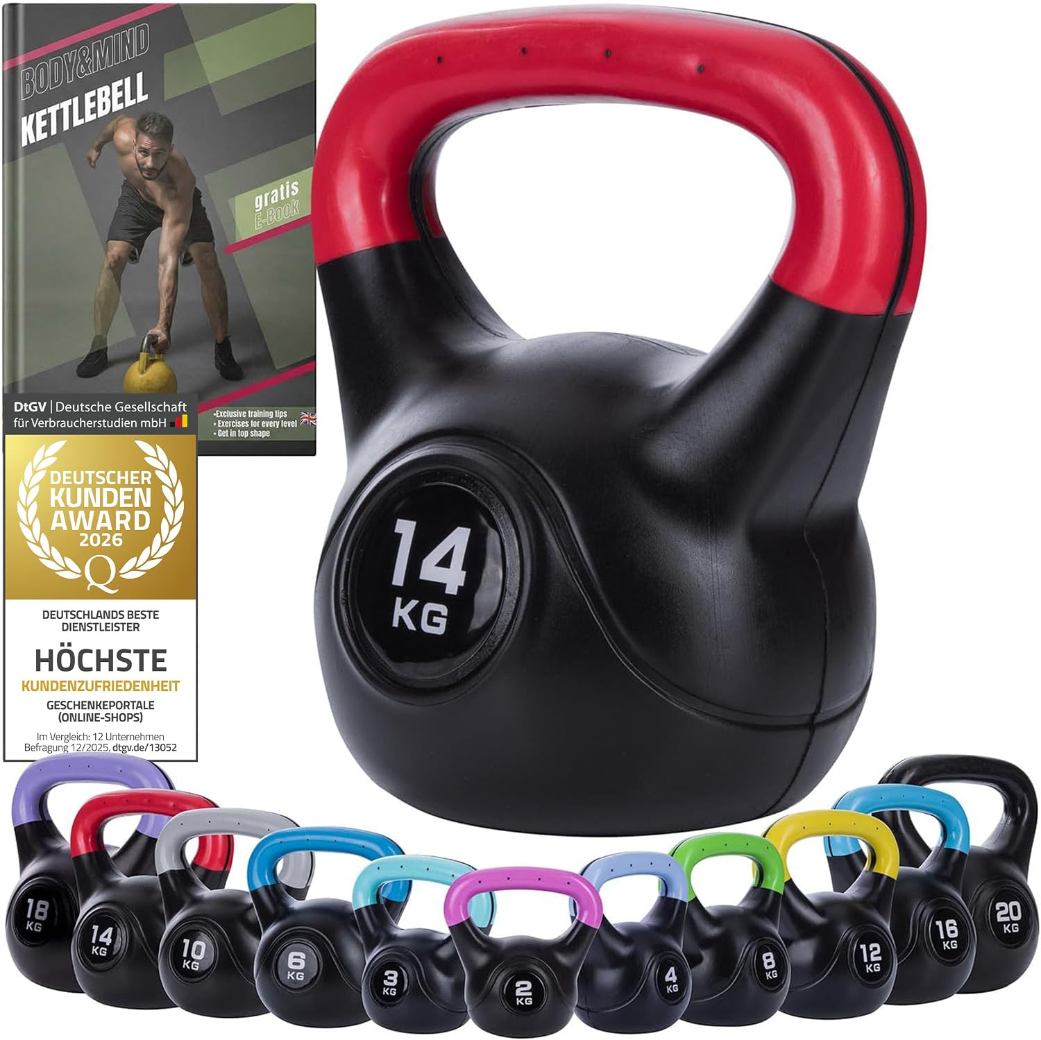 Kettlebell Kugelhantel Deluxe 2-20 kg – Bodenschonendes Krafttraining