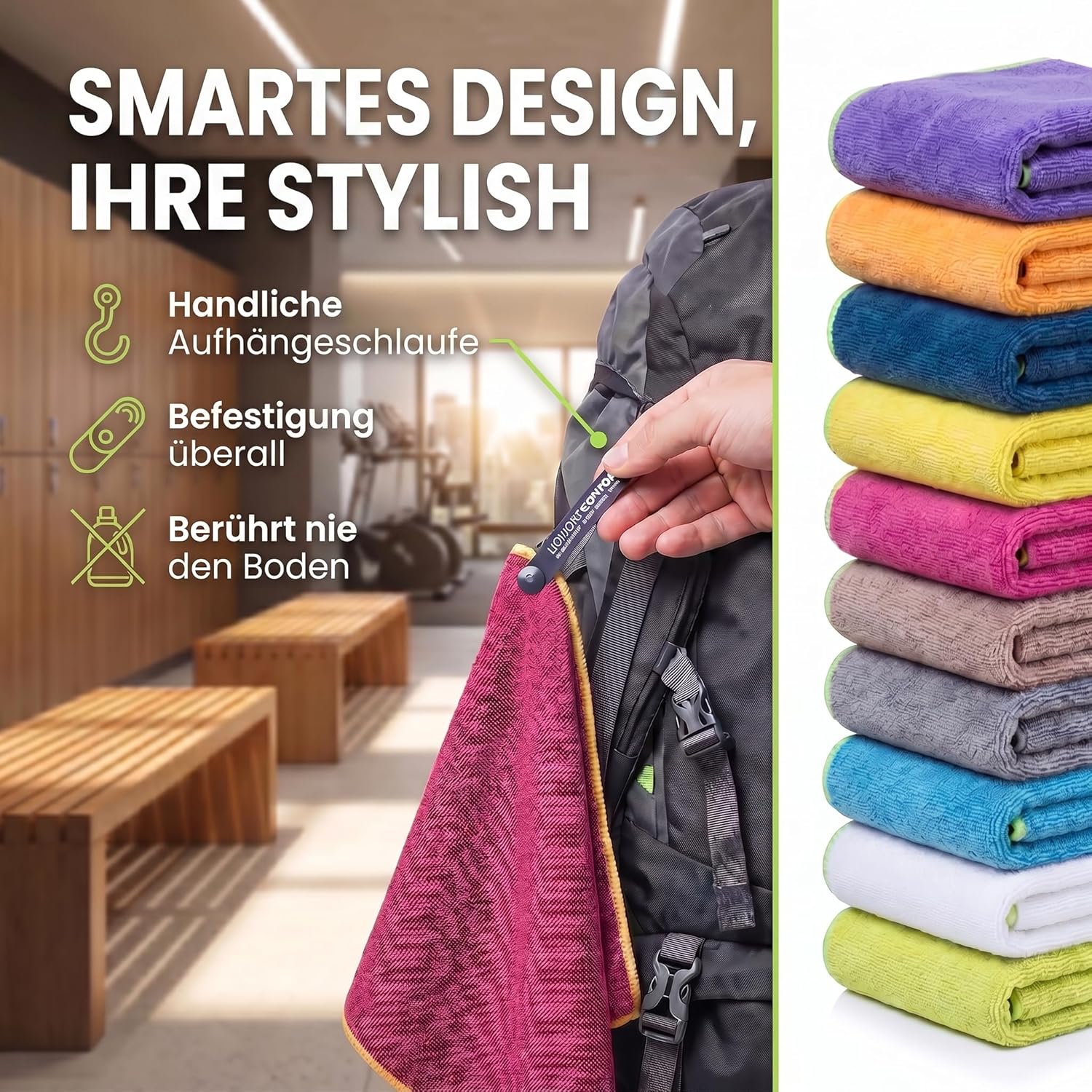 Mikrofaser-Reisehandtuch – Schnelltrocknend & Kompakt – 60x30 cm – Rot