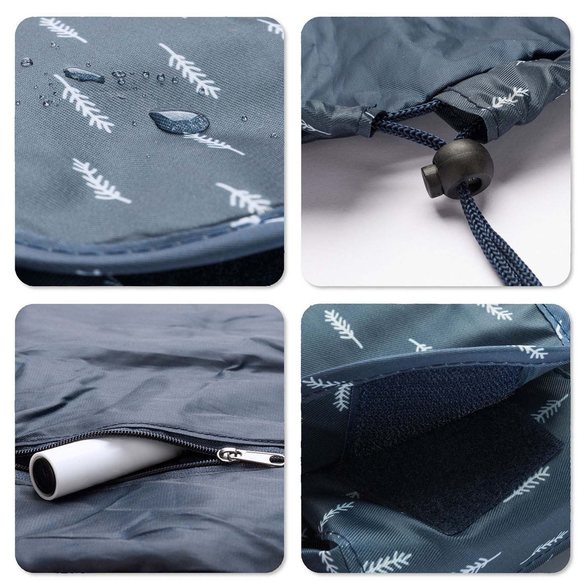 Quick Make-Up Tasche – Dunkelblau, Navy Federn – Bild 3 #Farbe_Dunkelblau