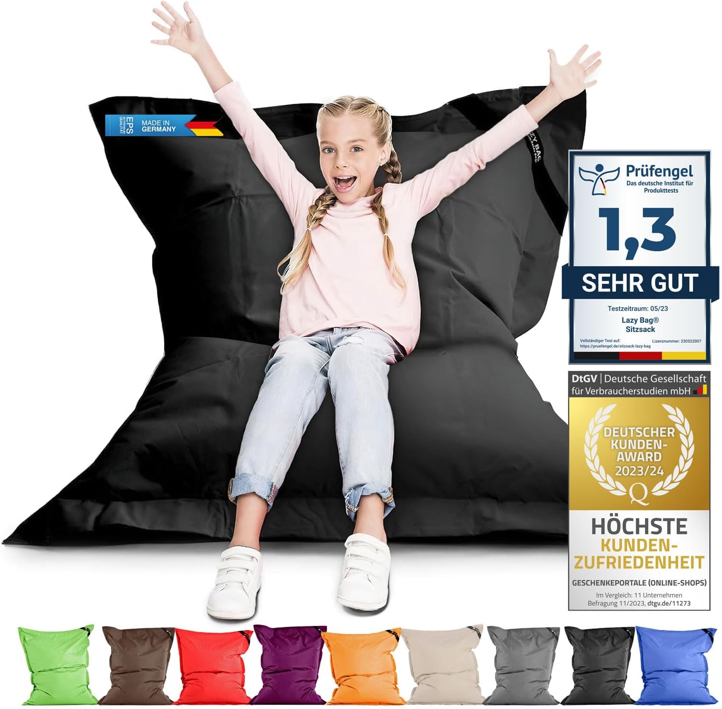 LazyBag Outdoor Sitzsack Junior – Wasserfestes Sitzkissen für Kinder