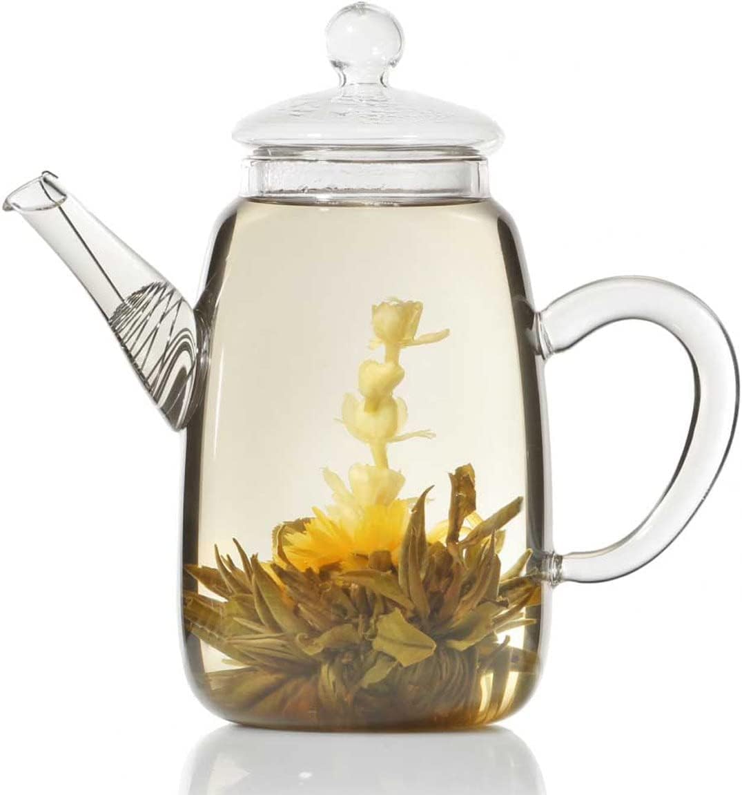 Elegante Glasteekanne 600ml mit Teesieb - Hitzebeständig & Tropffrei