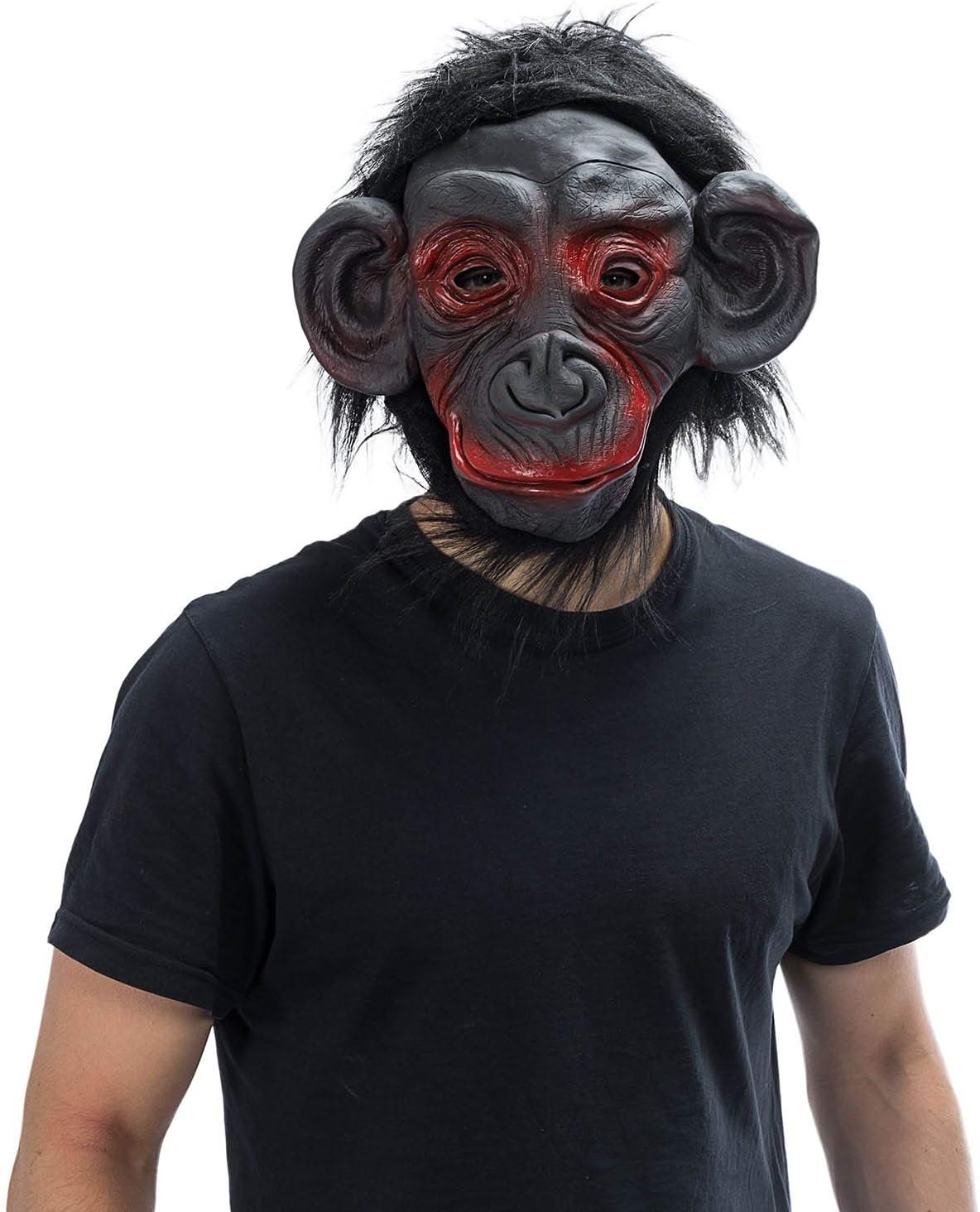 Realistische Gorillamaske mit Fell - Perfekt für Halloween & Kostüm