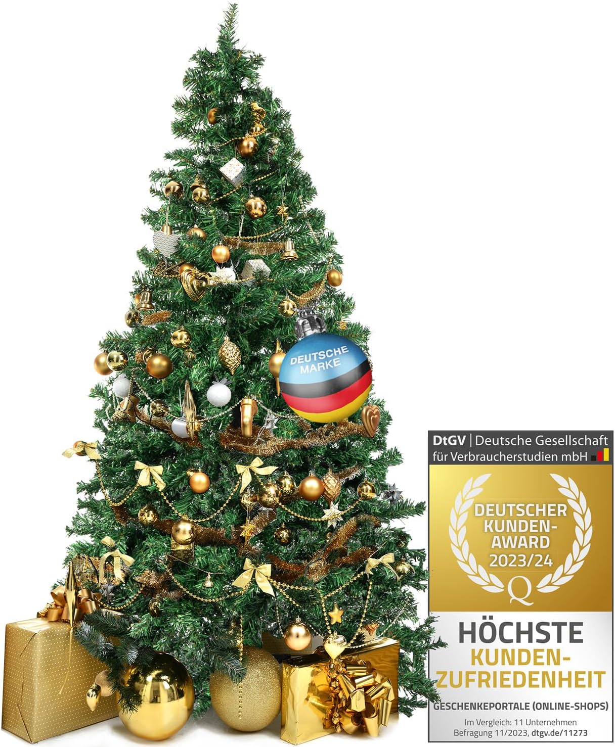Künstlicher Weihnachtsbaum 180cm - Dichter Tannenbaum mit Ständer