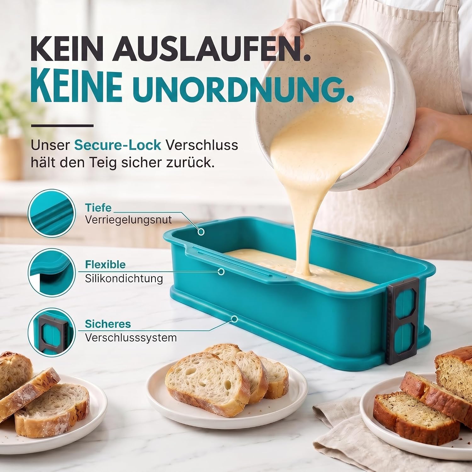 Silikon-Springform 23cm mit Glasboden – Auslaufsicher & Antihaft
