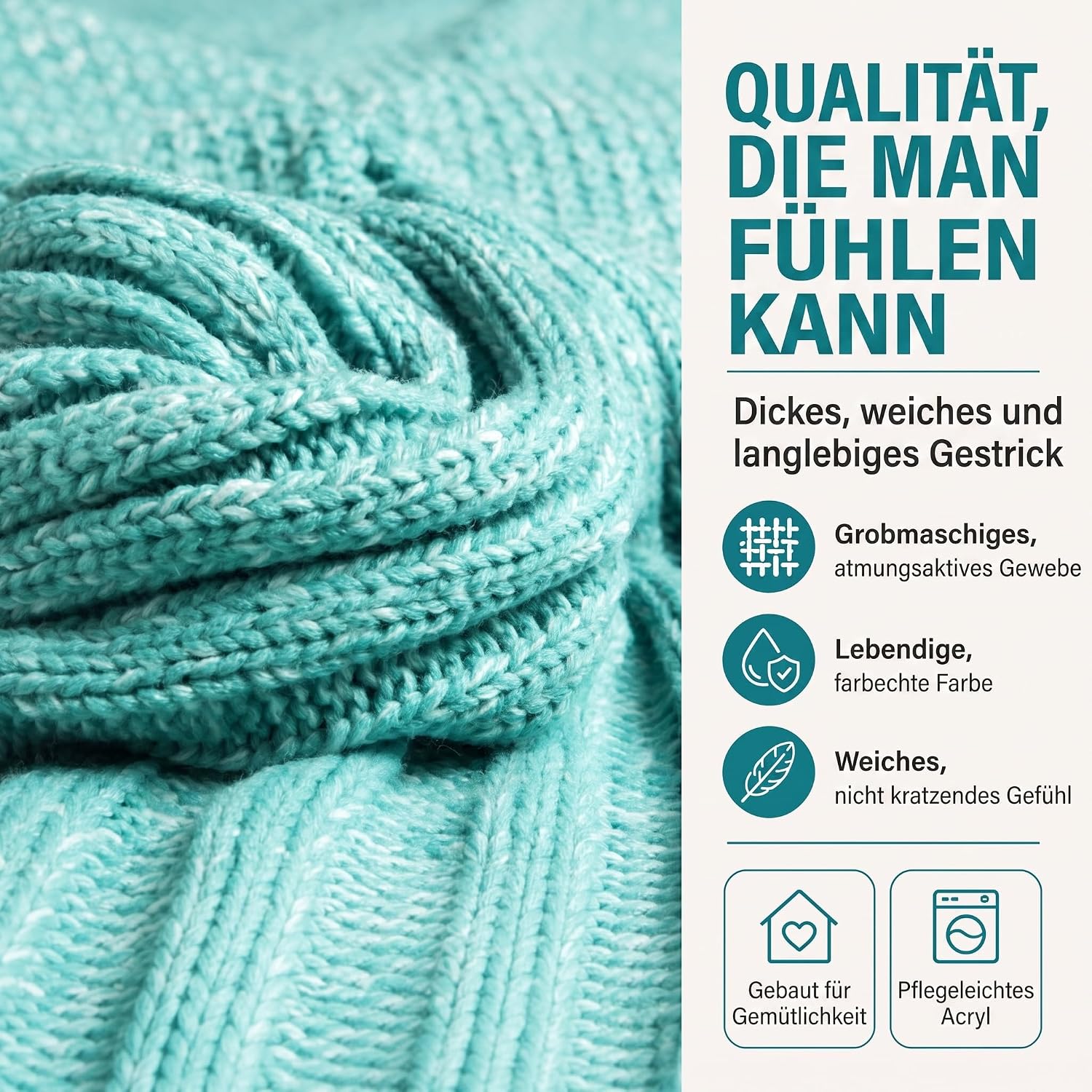 Feluna Meerjungfrau Kuscheldecke – 180x85 cm – Weiche Strickdecke