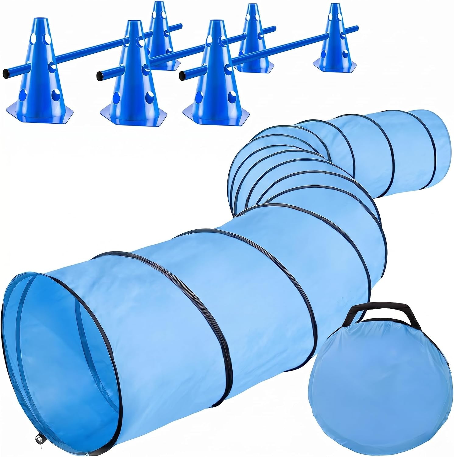 Hunde Agility Tunnel Set 500 cm - Spieltunnel mit Hürden