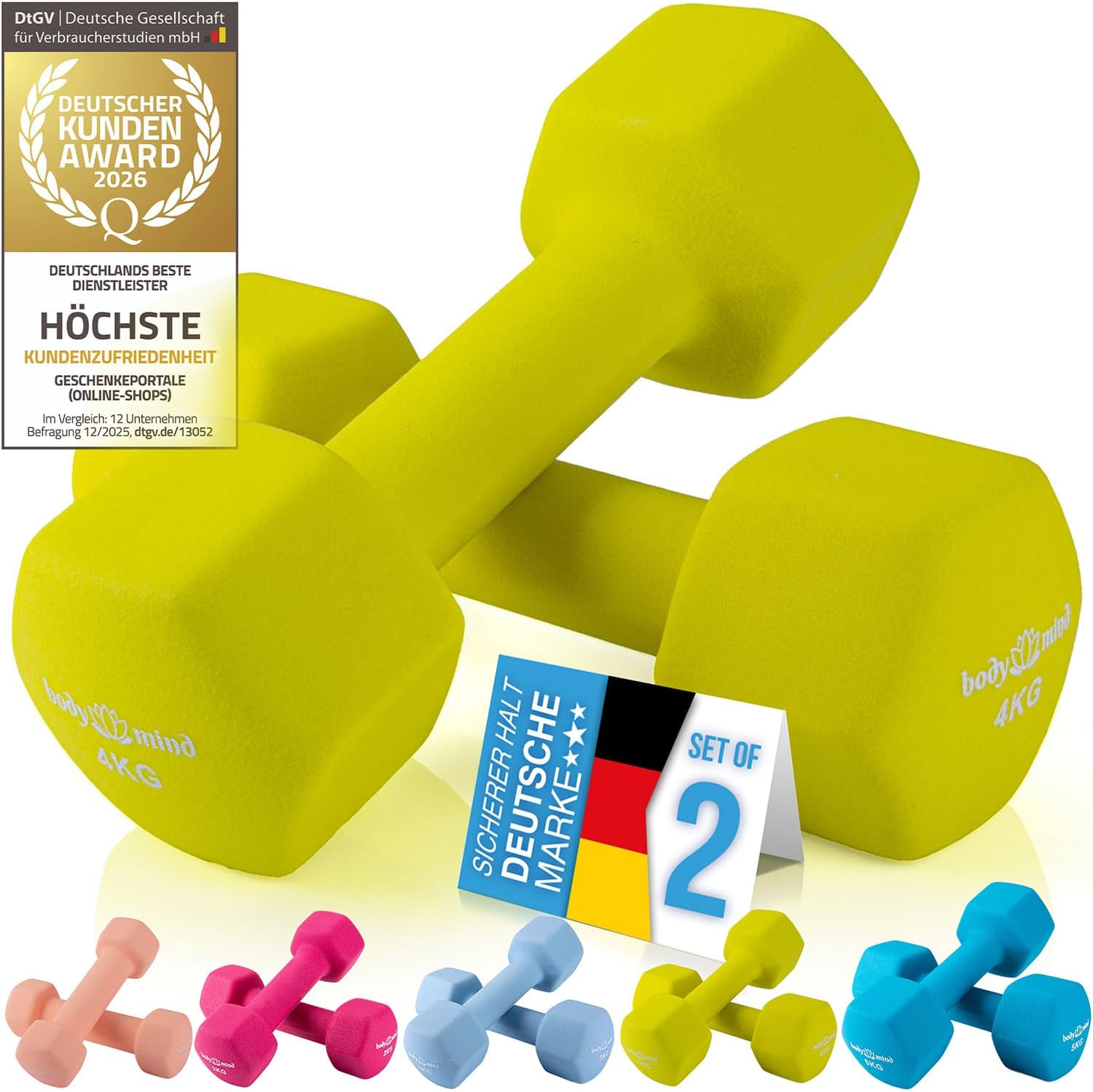 Neopren Hanteln 2er Set – Rutschfeste Hex-Gymnastikhanteln
