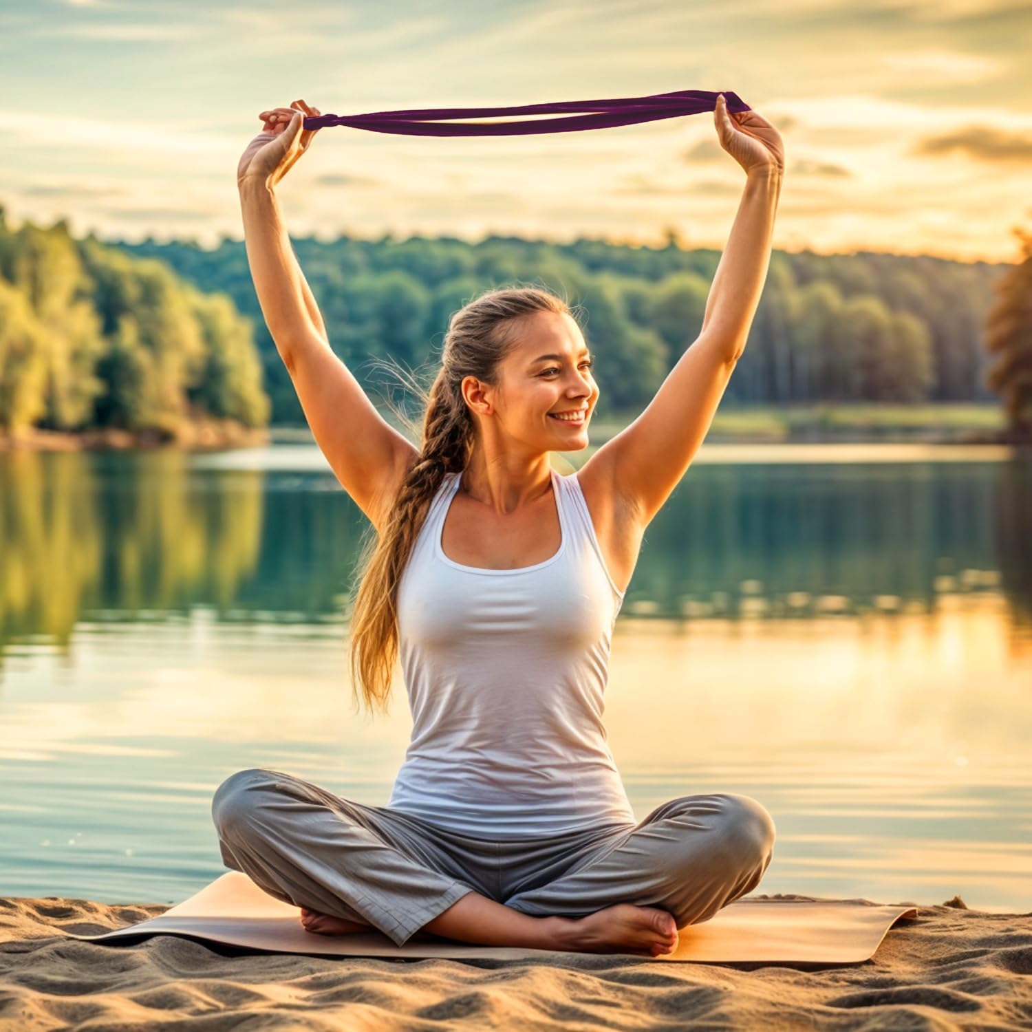 Yoga Gurt 250 cm mit Metall-D-Ring - Rutschfest & Langlebig