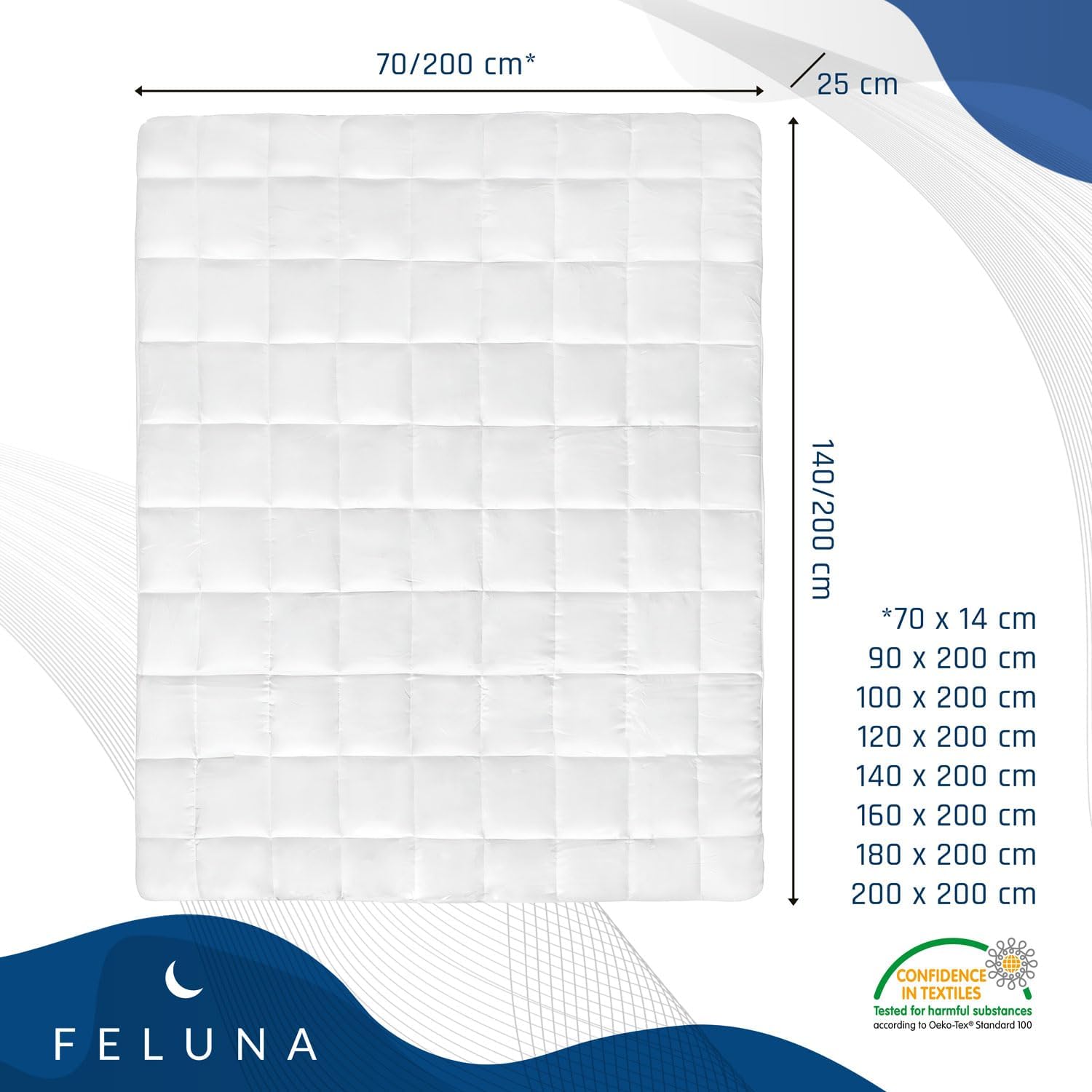 Feluna Mikrofaser Matratzentopper 80x200cm – Atmungsaktive Auflage