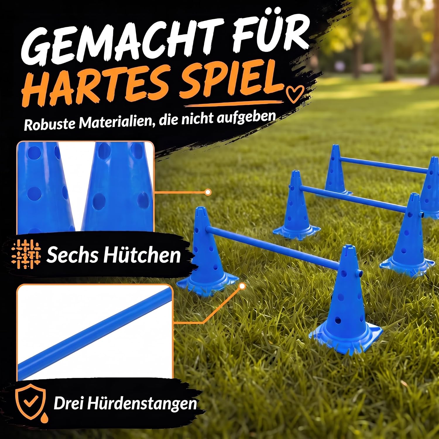 Hunde Agility Tunnel Set 500 cm - Spieltunnel mit Hürden