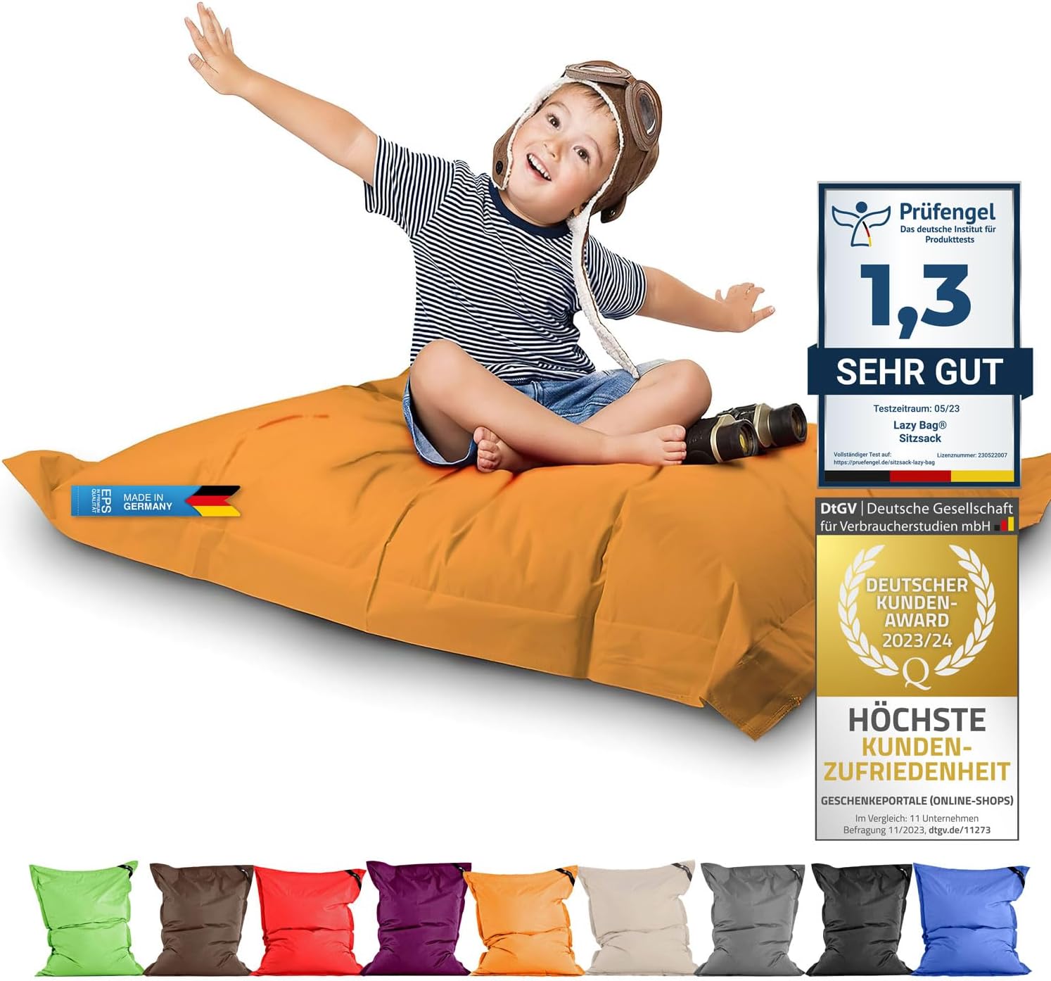 LazyBag Outdoor Sitzsack Junior – Wasserfestes Sitzkissen für Kinder
