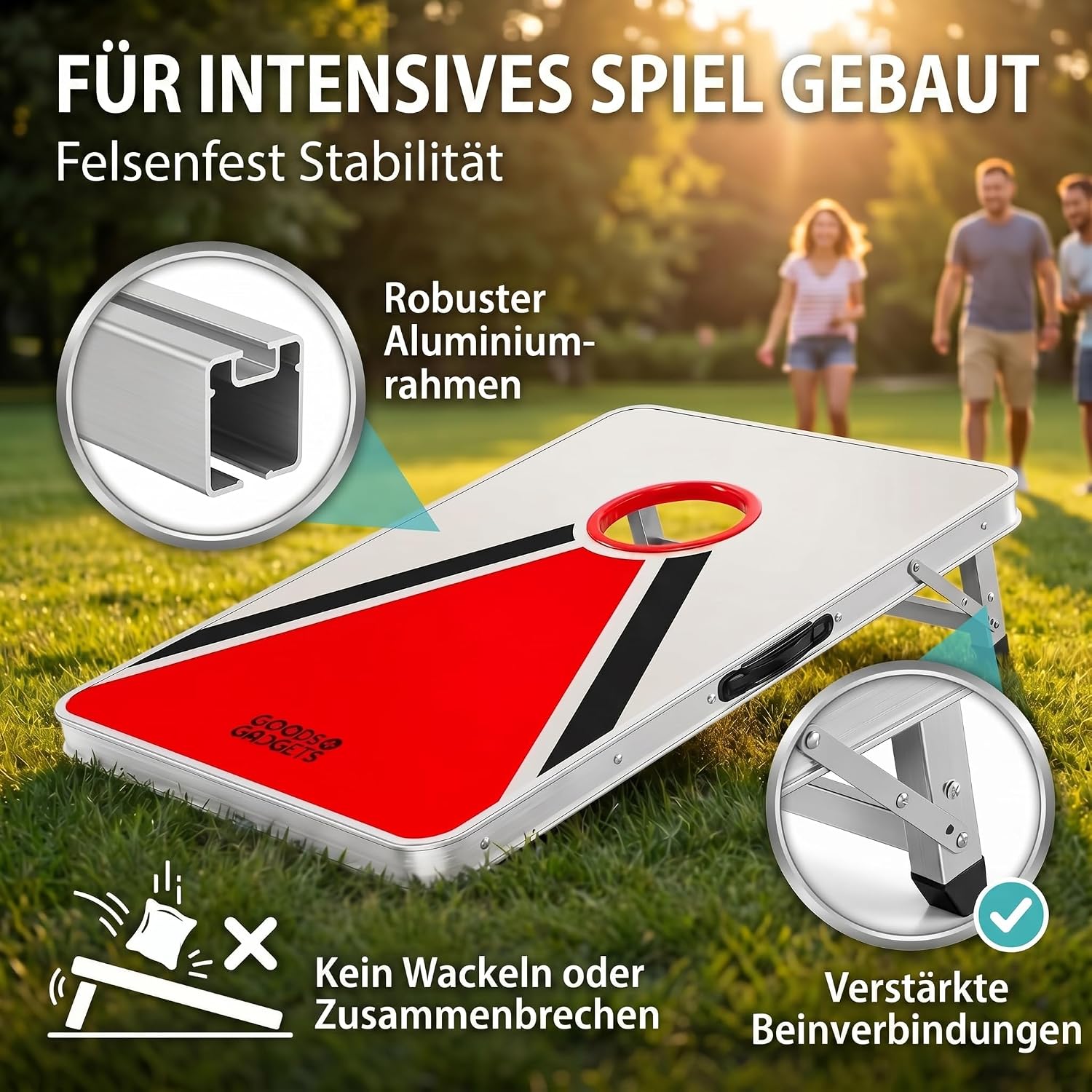 XXL Cornhole-Spiel Aluminium – Robustes Outdoor Wurfspiel
