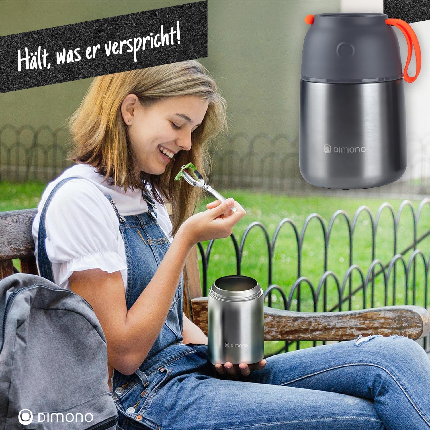 Doppelwandiger Edelstahl Thermobehälter – Auslaufsicherer Essensbehälter