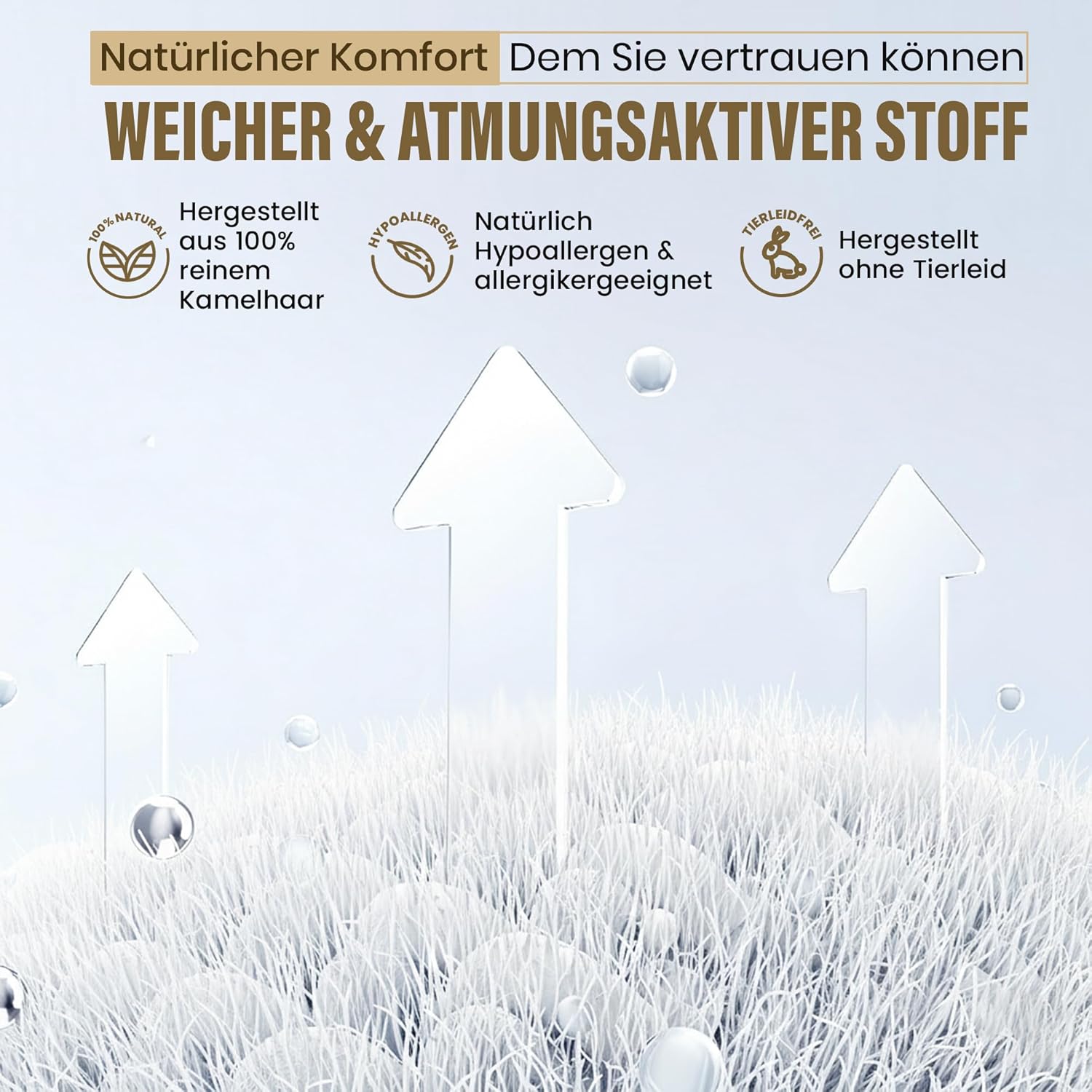 Hochwertige Kamelhaar-Ganzjahresdecke – Temperaturregulierend & weich