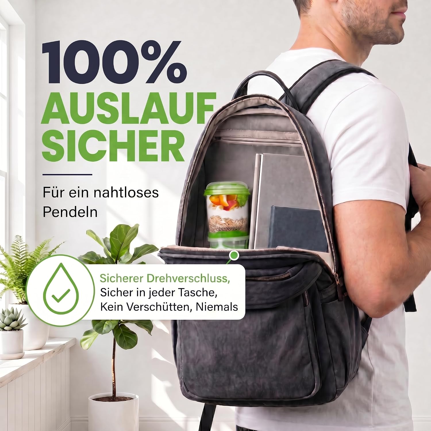 Müsli-to-Go Becher mit Löffel - Dein auslaufsicherer Snack-Begleiter