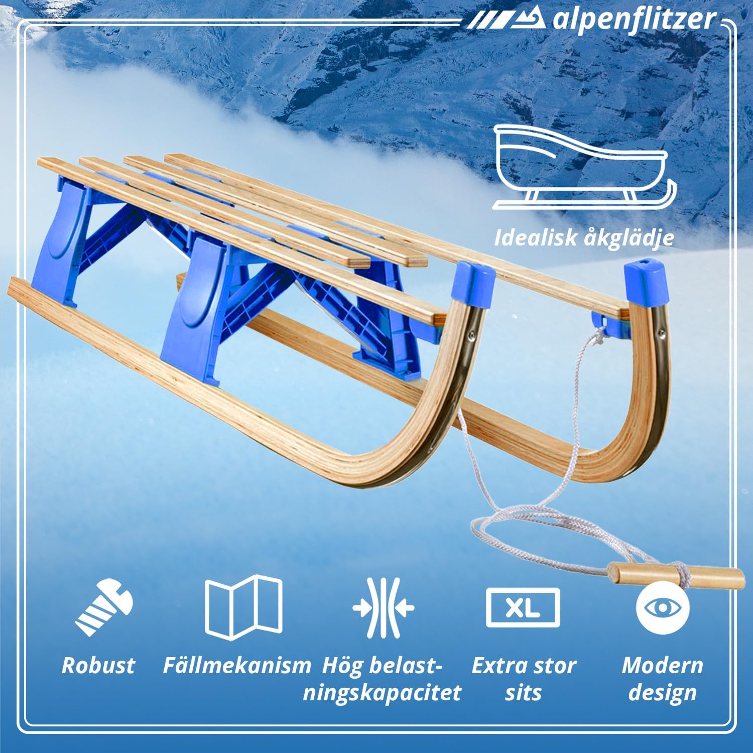 1-B Ware Alpenflitzer Klappschlitten