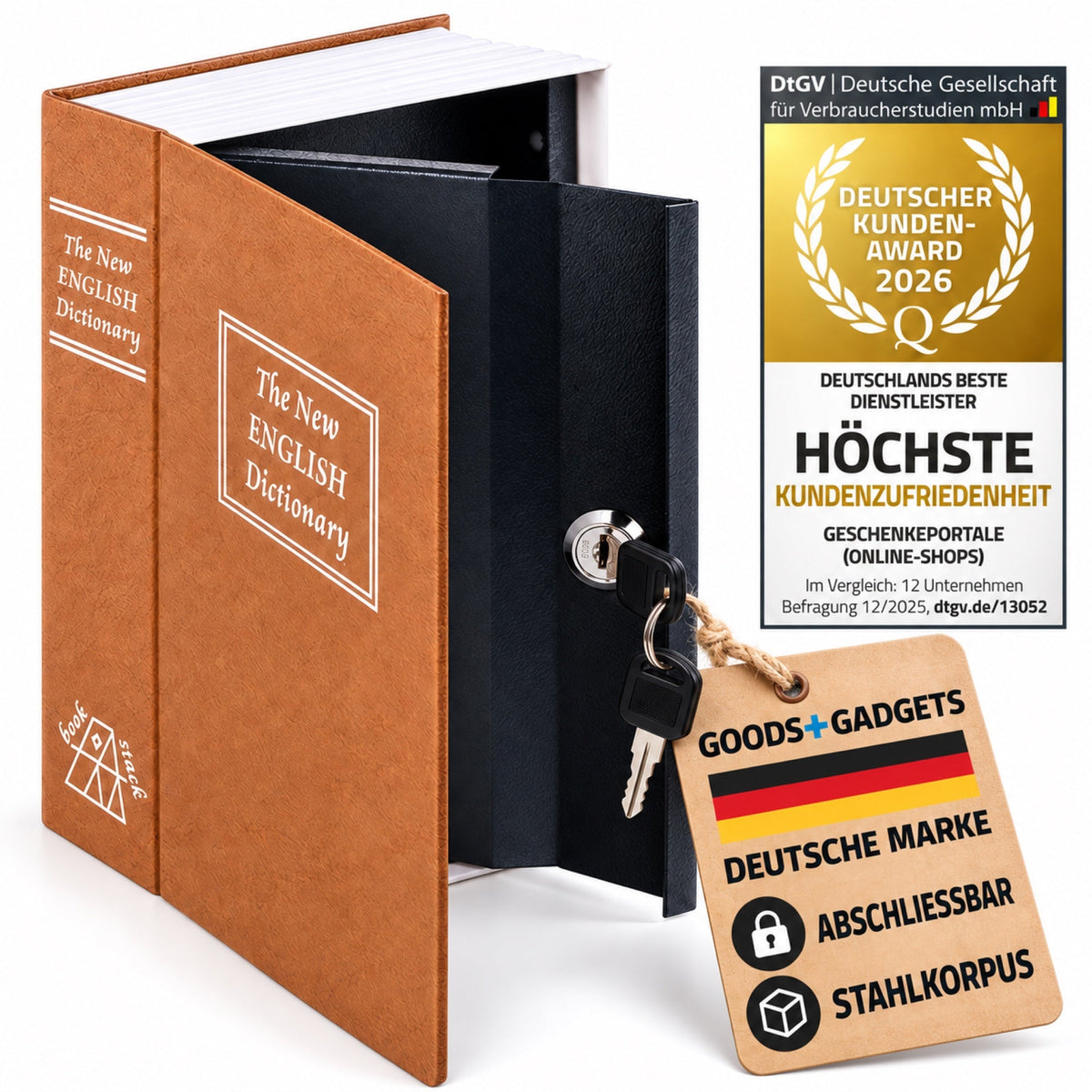 Buchtresor abschließbar – Diskreter Buchsafe mit Geheimfach | B009VELXGG