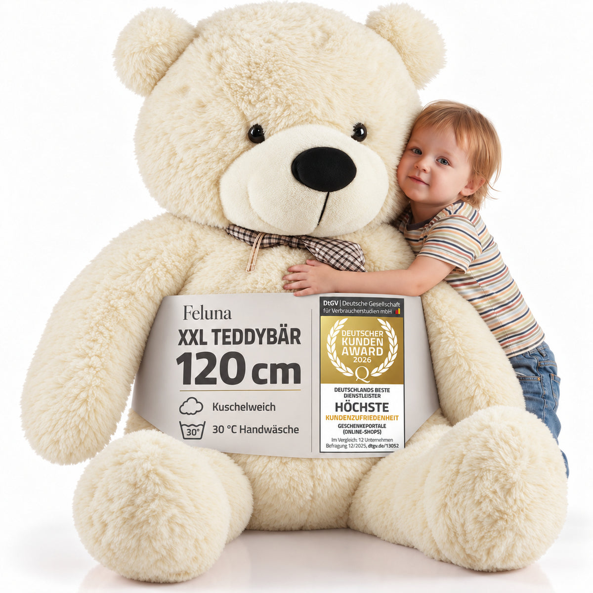 Riesen Teddybär 120 cm XXL – Kuscheliger Plüschbär Hellbraun