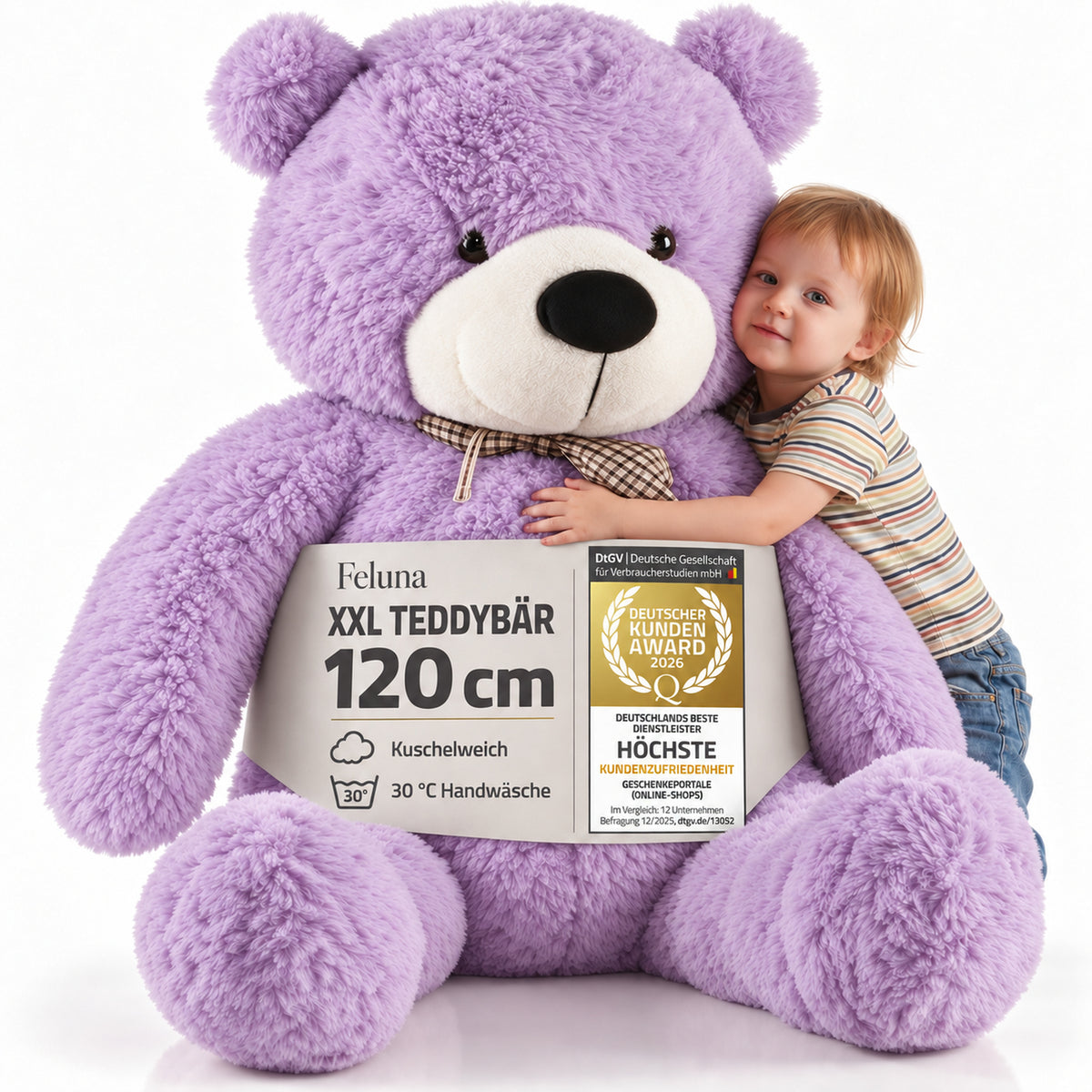Riesen Teddybär 120 cm XXL – Kuscheliger Plüschbär Hellbraun