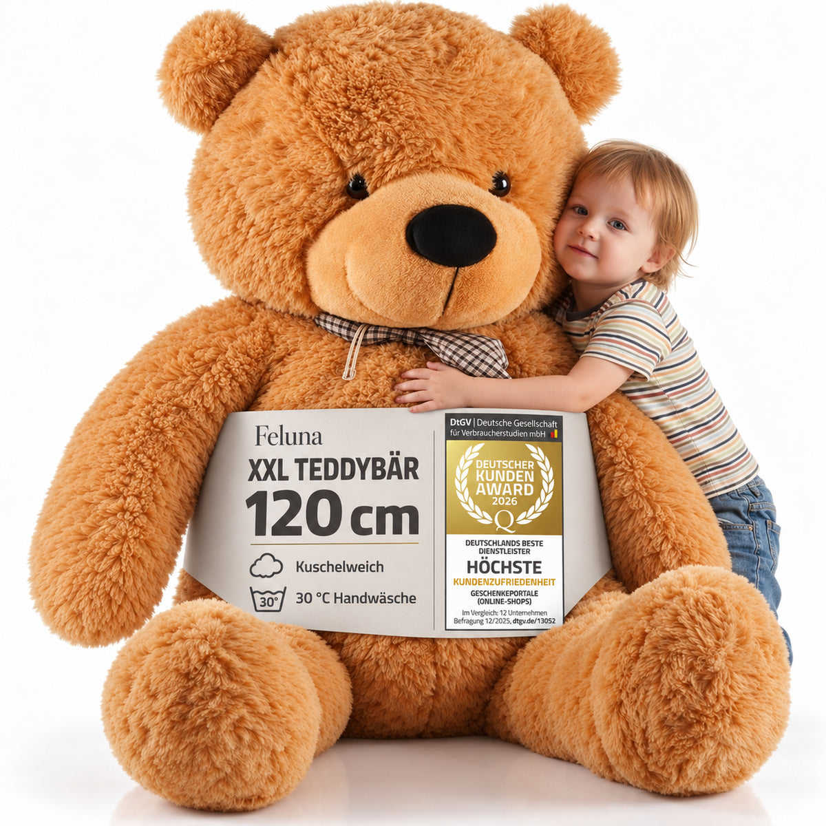 Riesen Teddybär 120 cm XXL – Kuscheliger Plüschbär Hellbraun
